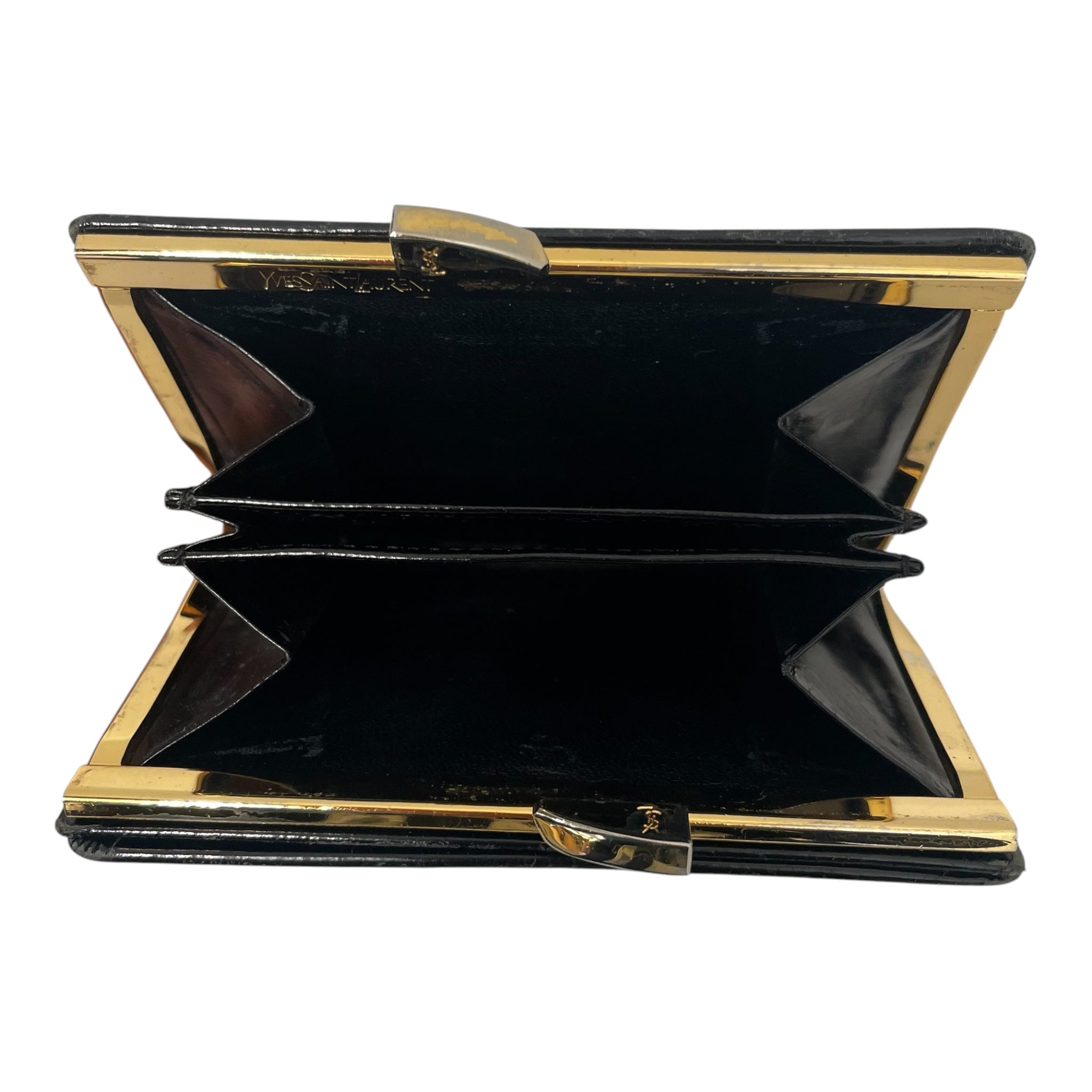 YVES SAINT LAURENT/Wallet/Leather/BLK/YSLGOLD view 5