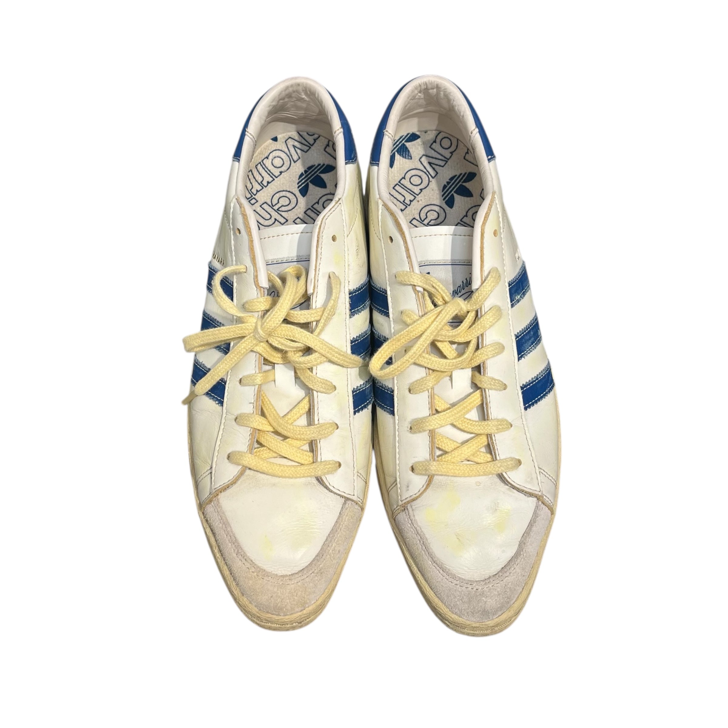 WILLY CHAVARRIA/adidas/Low-Sneakers/US 9/Leather/WHT/blue stripes yellow tint view 5