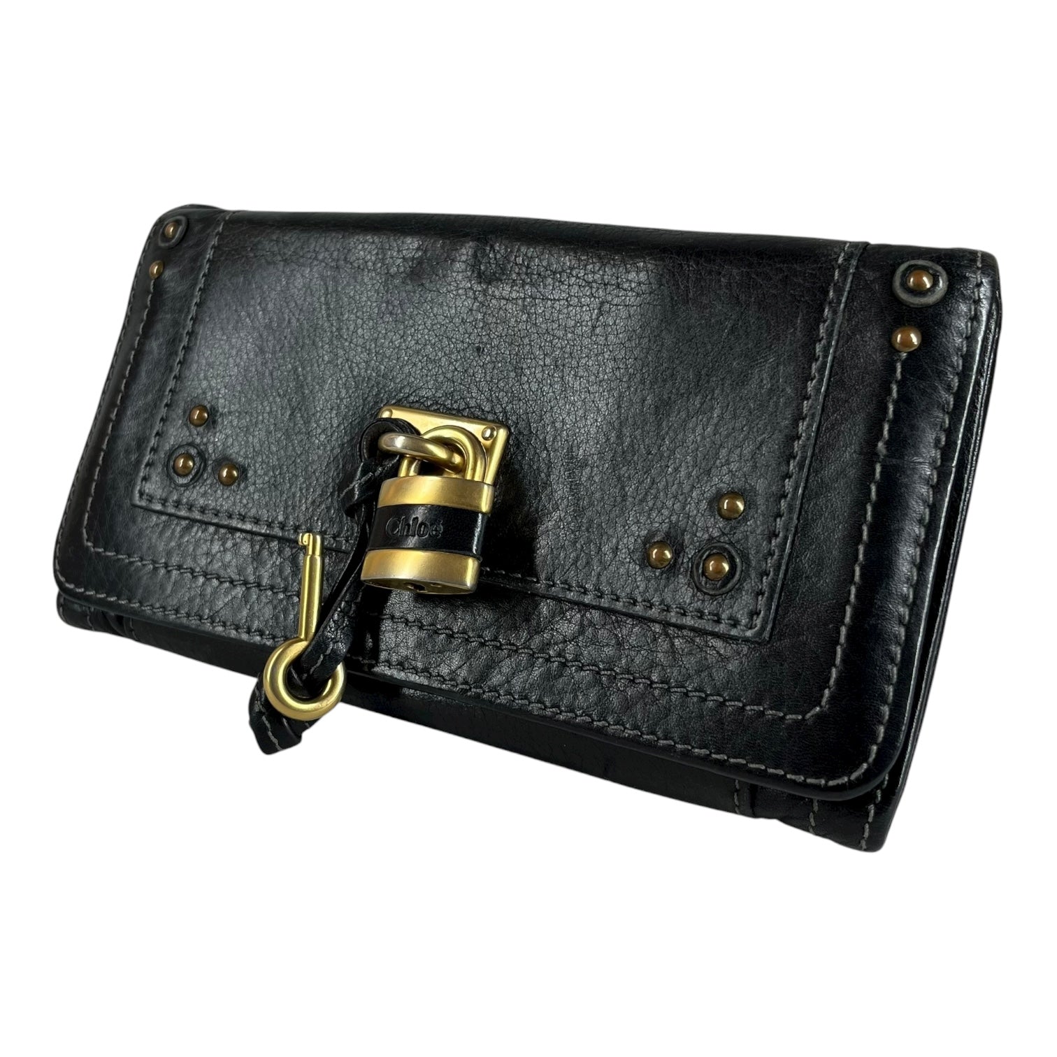 Chloe/Long Wallet/Leather/BLK/Lock Wallet view 1