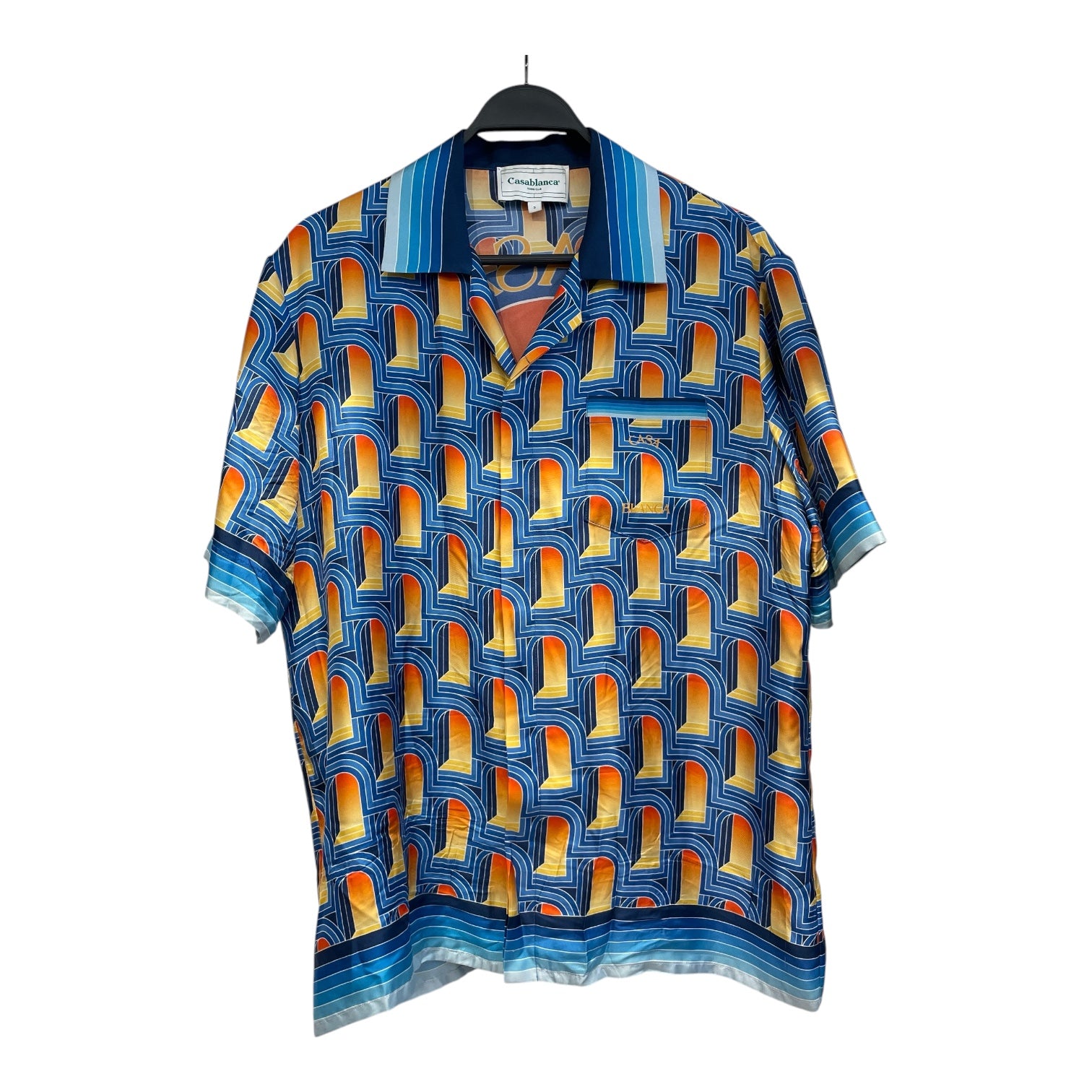 CASABLANCA/Polo Shirt/S/Silk/BLU/All Over Print/ view 1