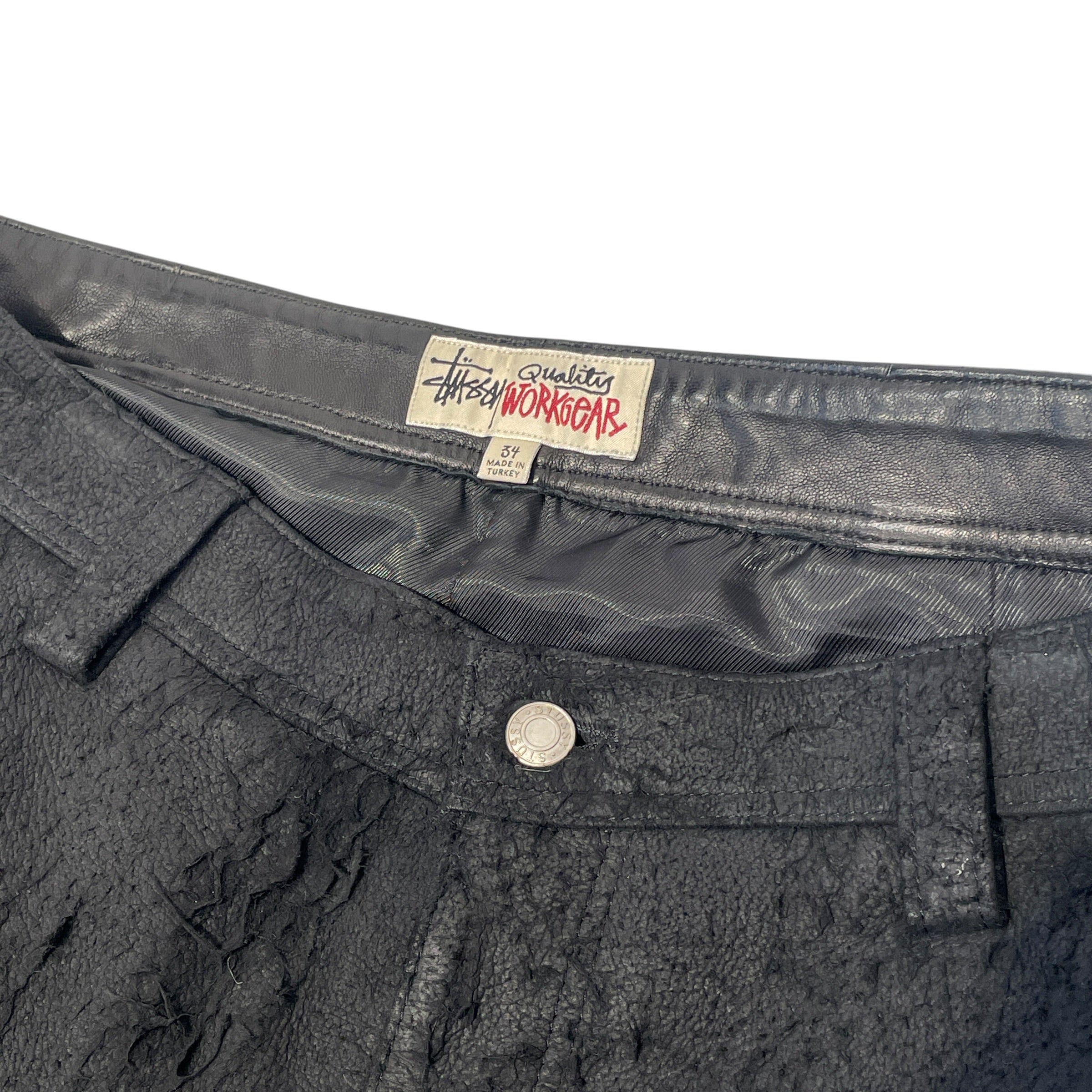 STUSSY/Shorts/34/Lambskin/BLK/BAGGY WASHED SHORTS view 5