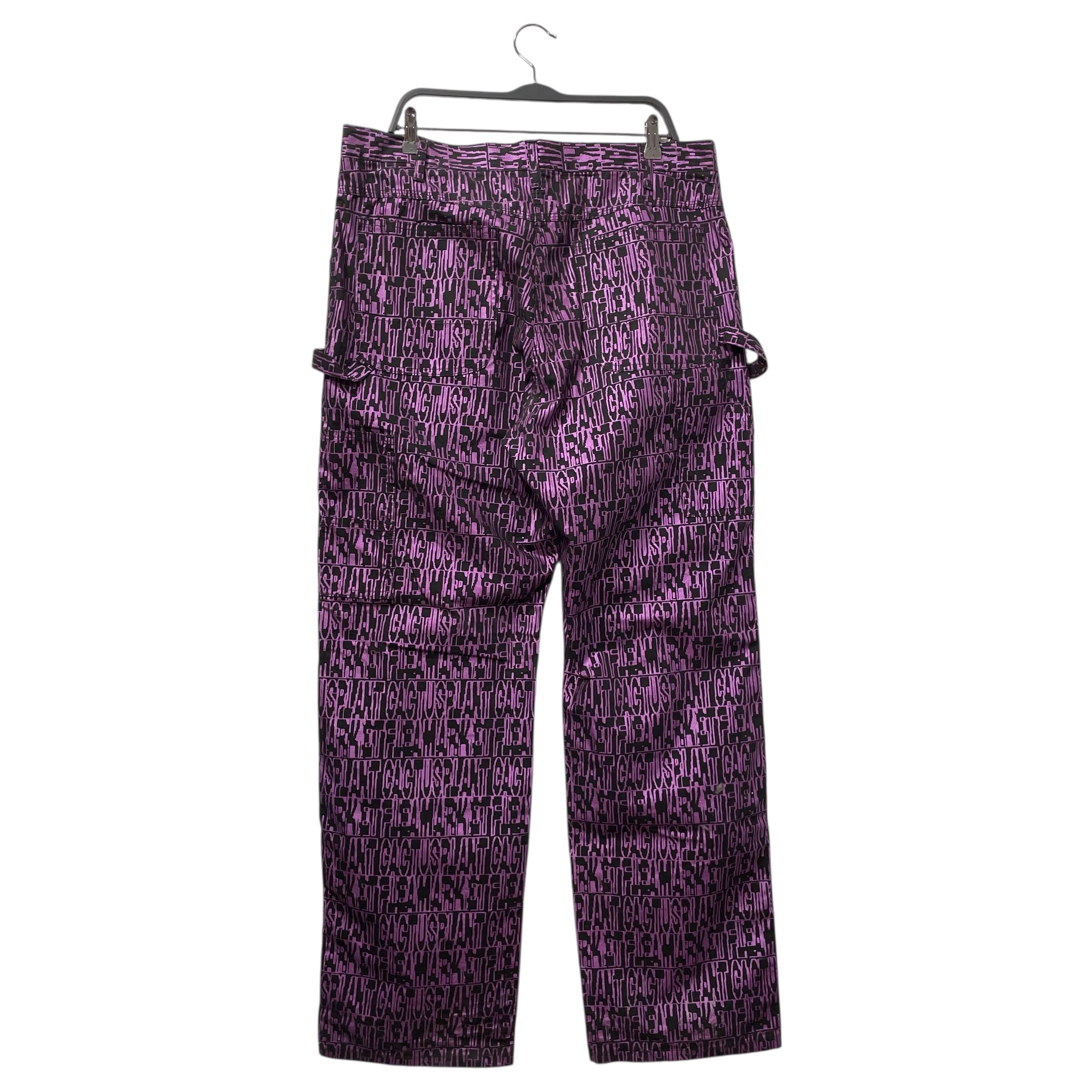 CACTUS PLANT FLEA MARKET/Straight Pants/4/Cotton/BLK/All Over Print/PURPLE TEXT view 2