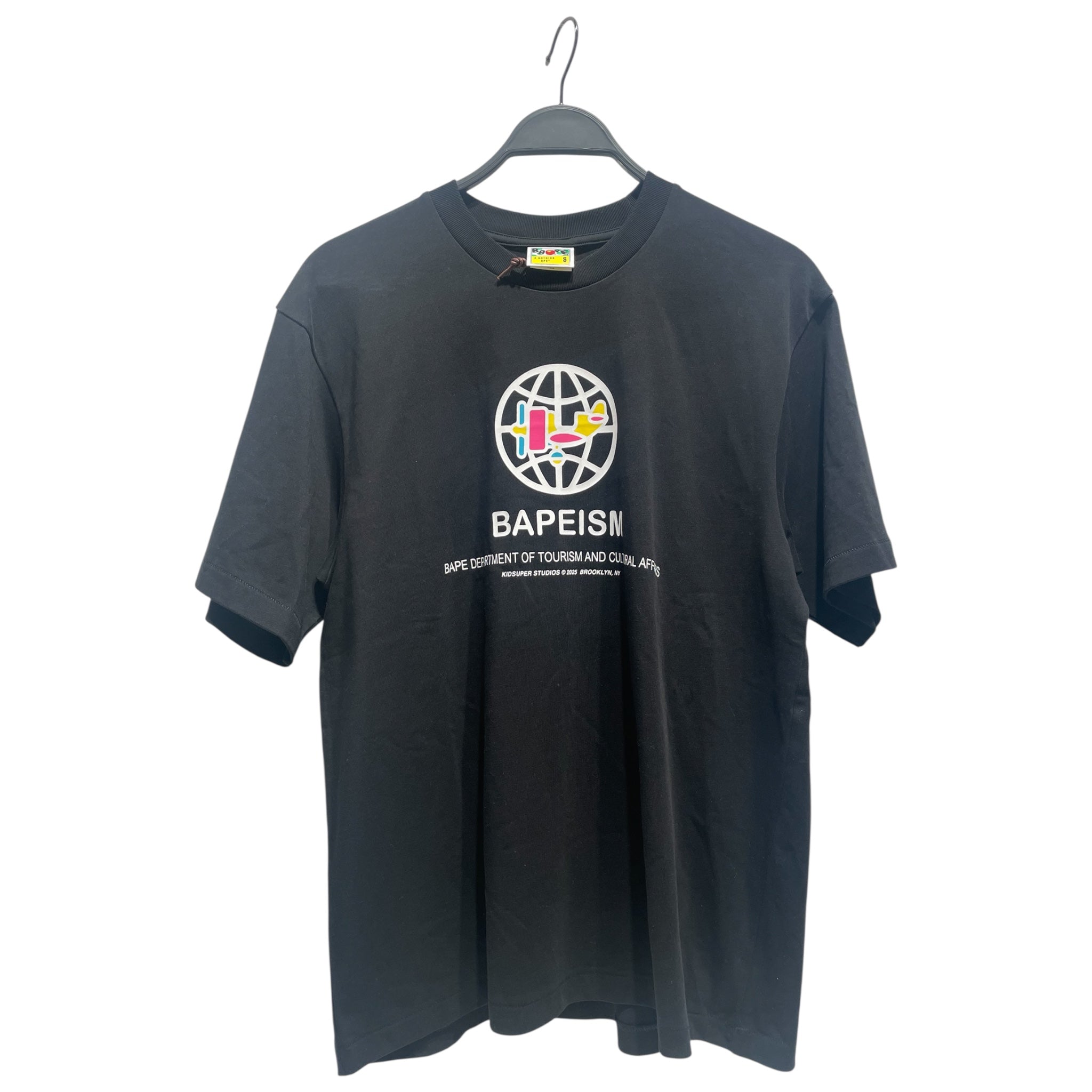 A BATHING APE/KIDSUPER STUDIOS/T-Shirt/S/Cotton/BLK/Graphic/BAPEISM view 1