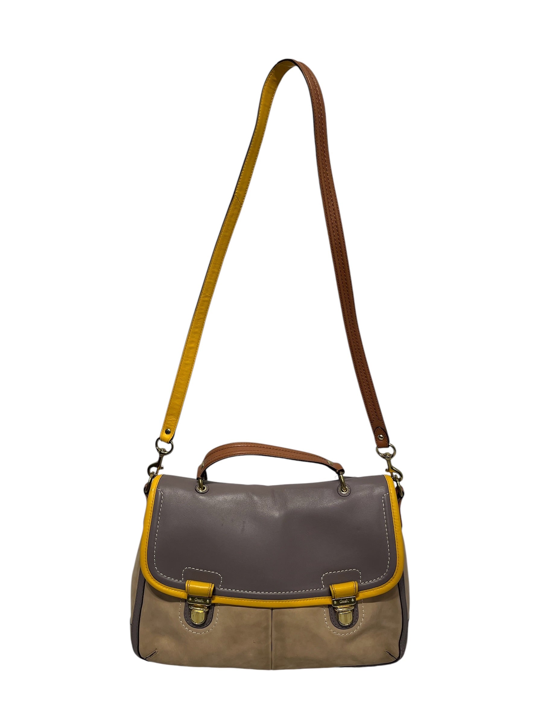 COACH/Bag/Border/Leather/YEL/POPPY FLAP BAG view 1