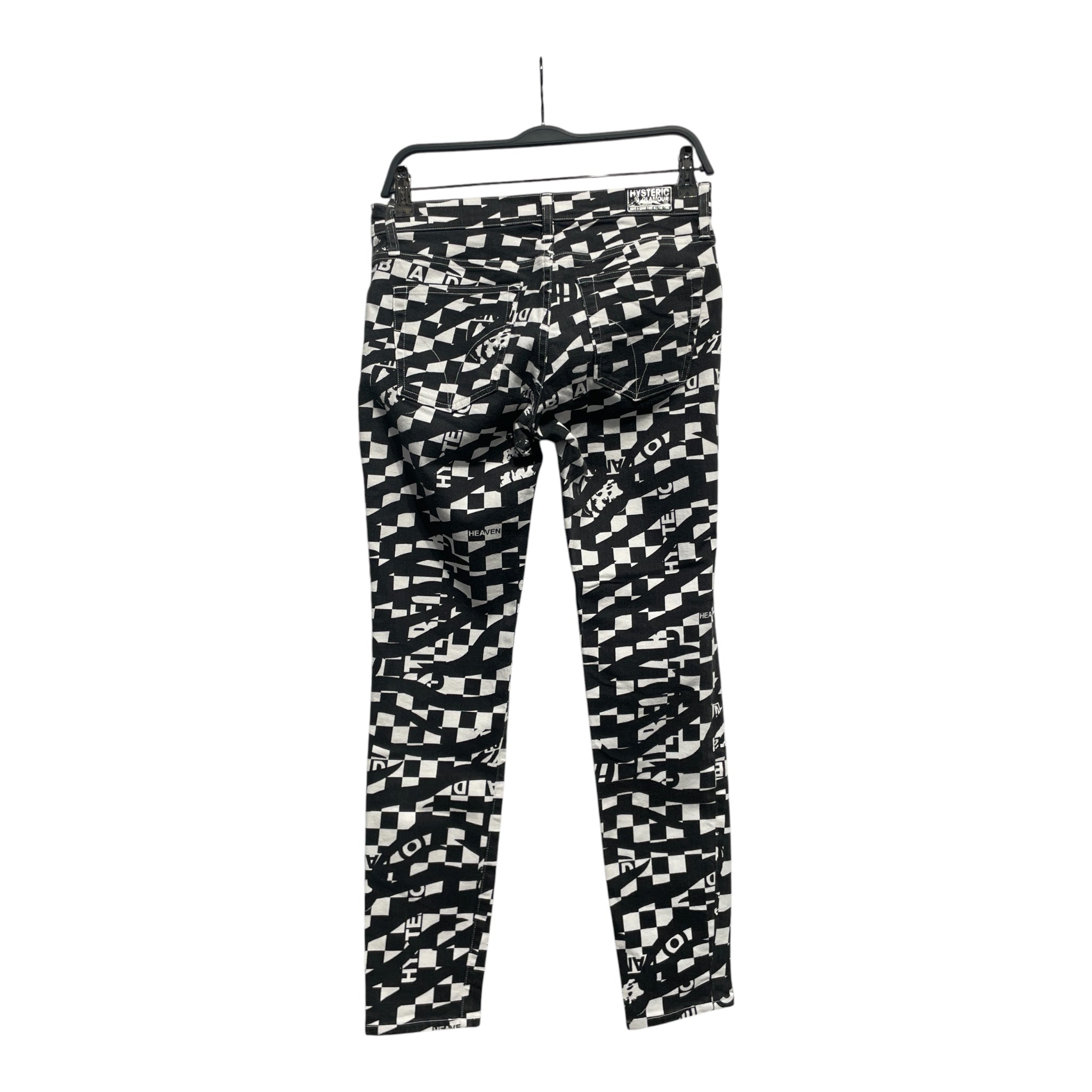 HYSTERIC GLAMOUR/Skinny Pants/2/All Over Print/Cotton/BLK/checkered board view 2