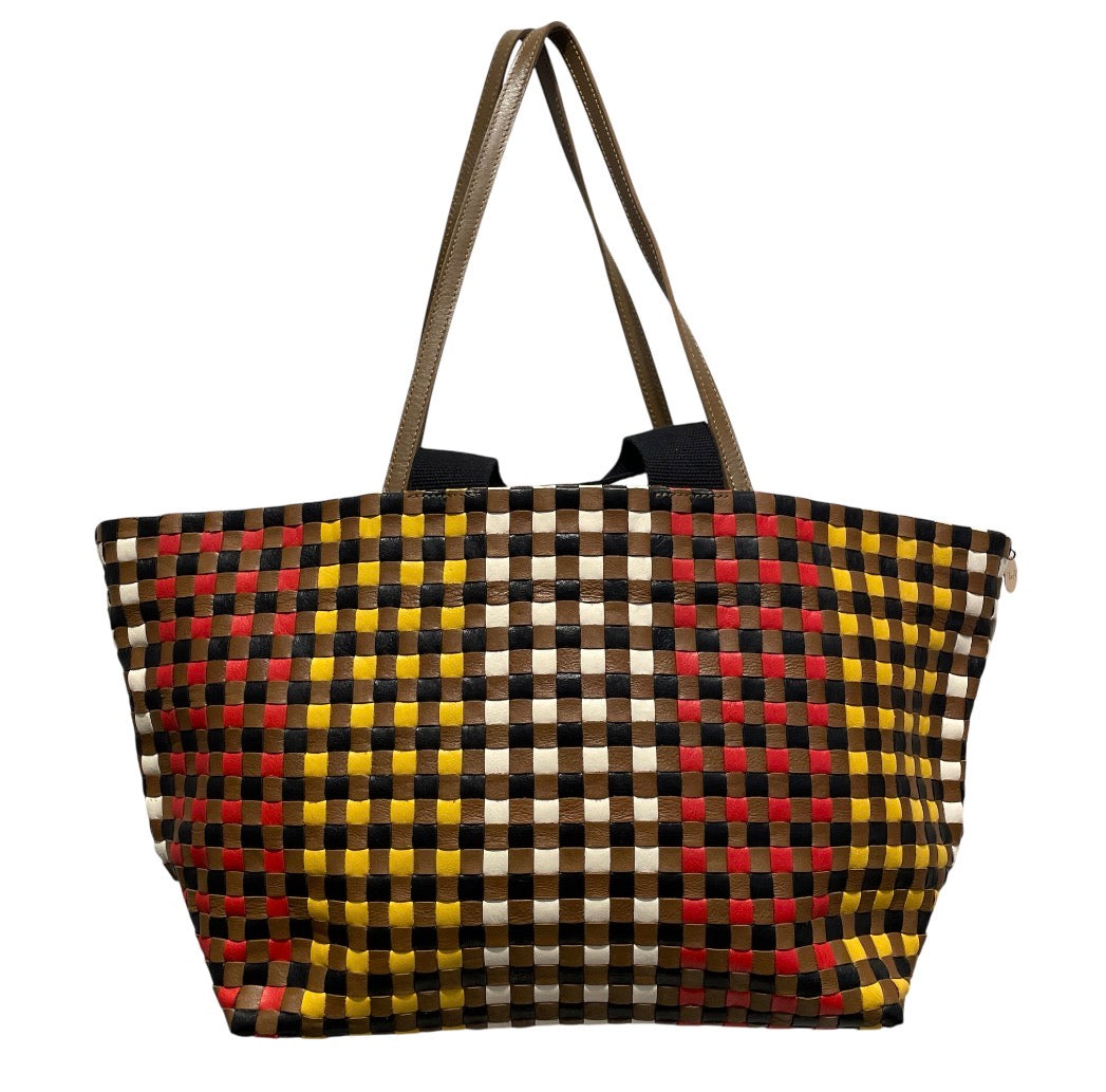 Clare V./Tote Bag/Plaid/Leather/MLT/ view 1