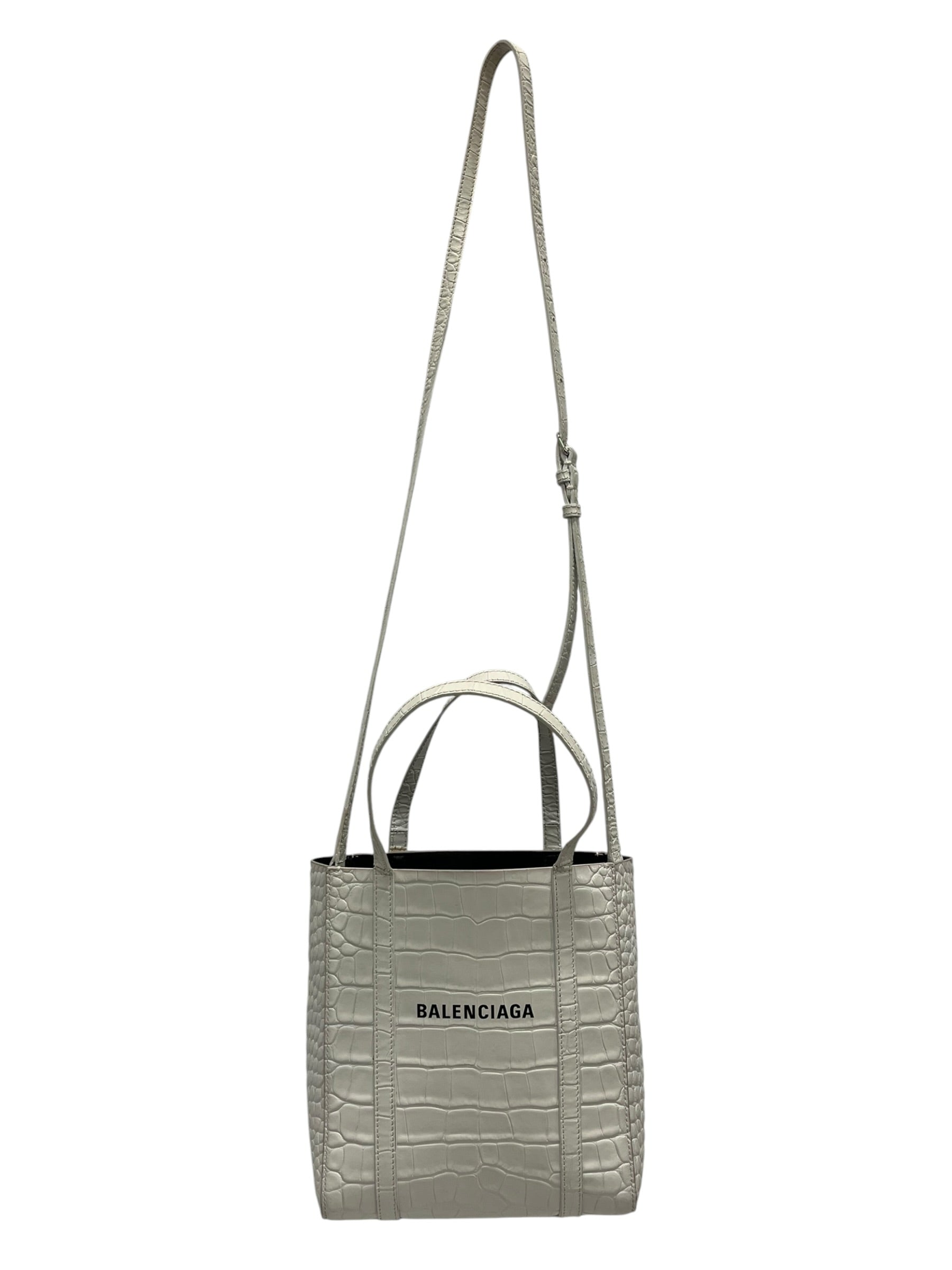 BALENCIAGA/Tote Bag/WHT/ALIGATOR SKIN BAG view 1
