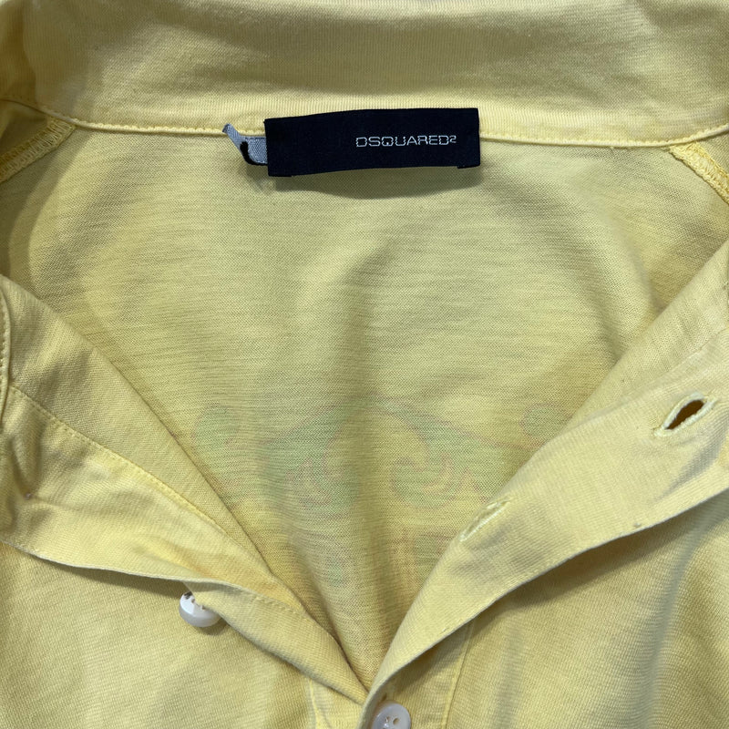 DSQUARED2/LS T-Shirt/XL/Cotton/YEL/TWINS LOGO LS POLO