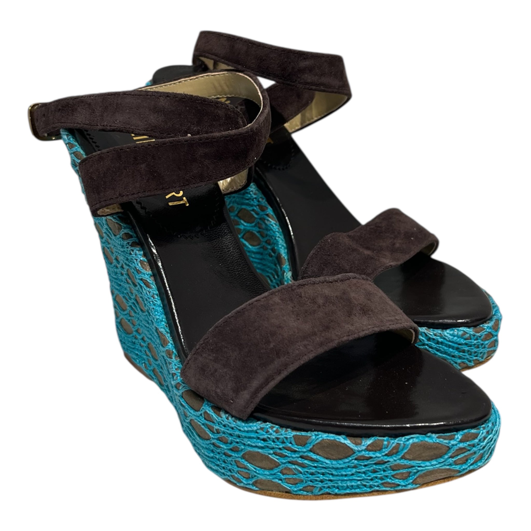 COLIN STUART/Heels/US 6/BLU/BLUE WRAPPED WEDGE view 1