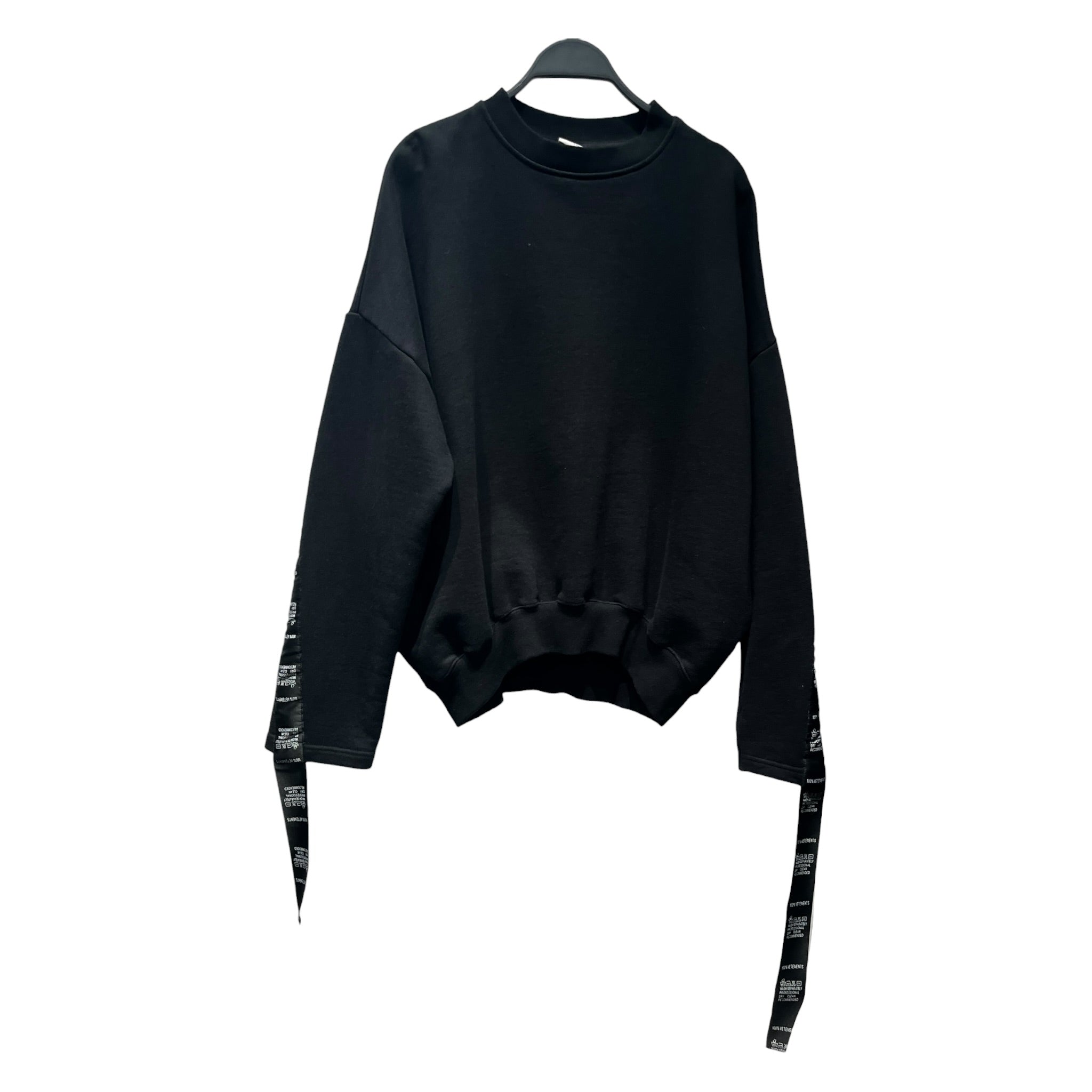 VETEMENTS/Sweatshirt/XS/Cotton/BLK/Oversize/Wash Tag Crewneck view 1