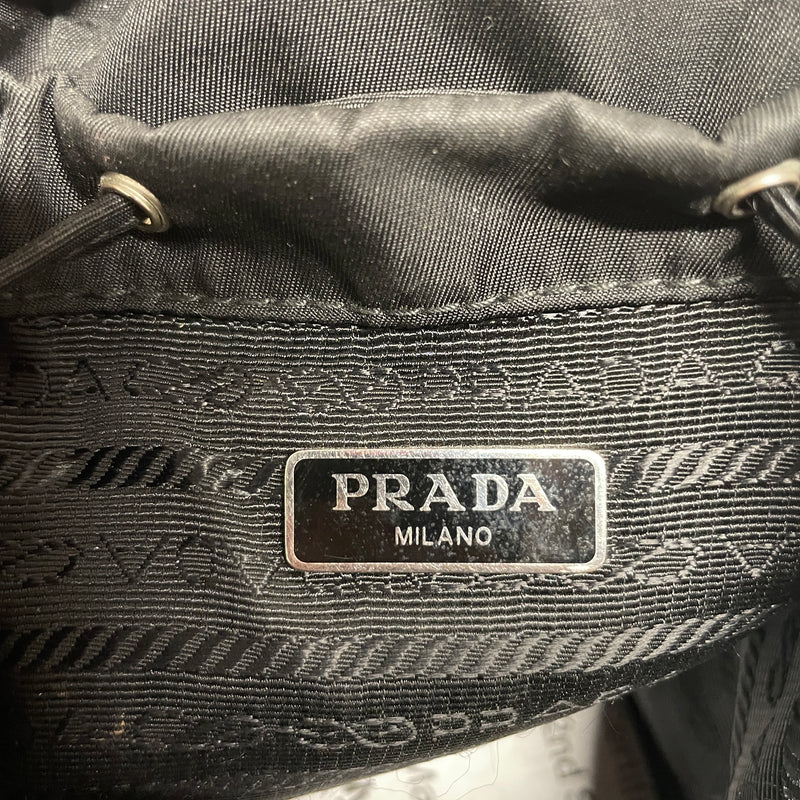 PRADA/Backpack/Nylon/BLK/GRQD3C3/VEGAN LEATHER TRIM