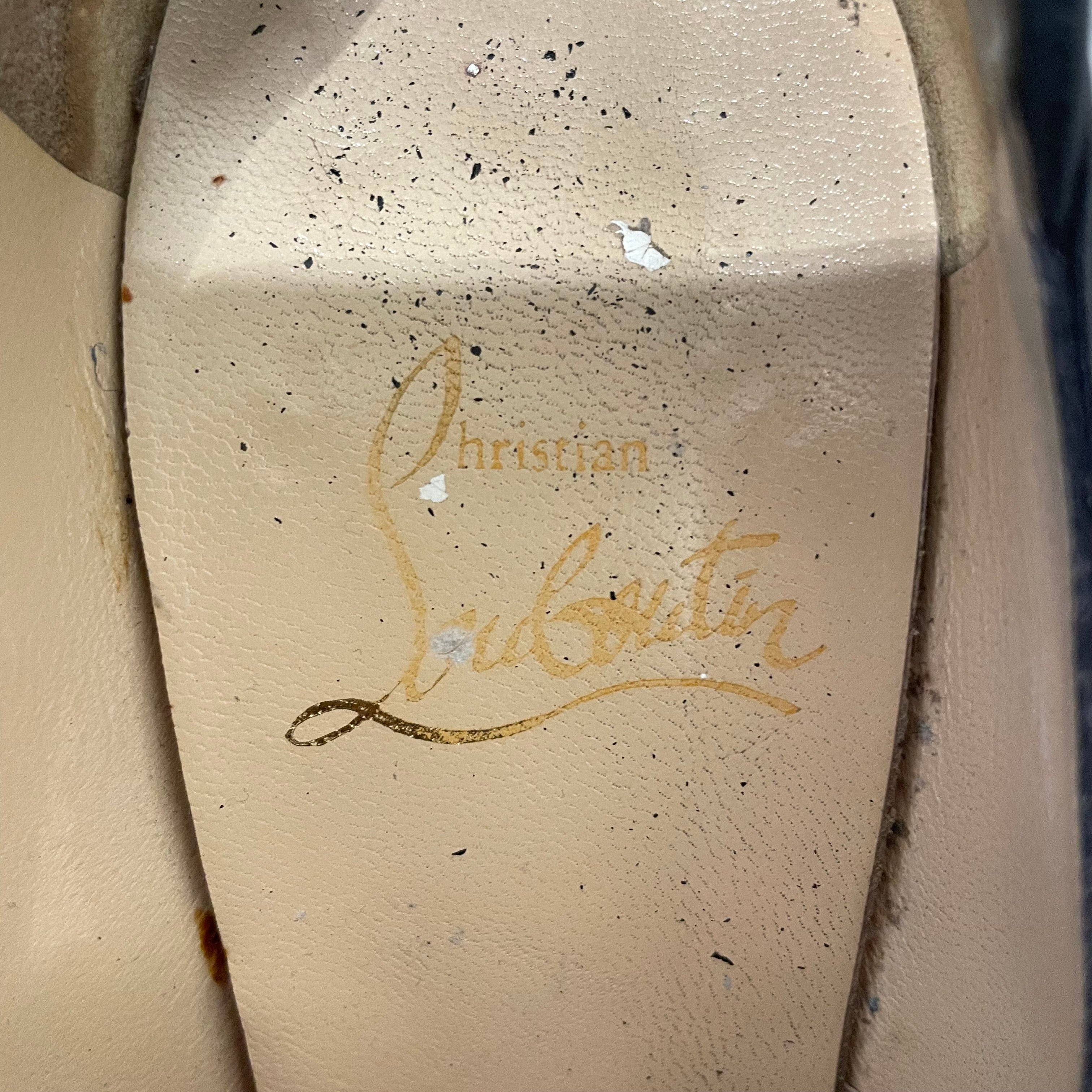 Christian Louboutin/Heels/EU 39.5/All Over Print/BLK/PYTHON V NECK view 6