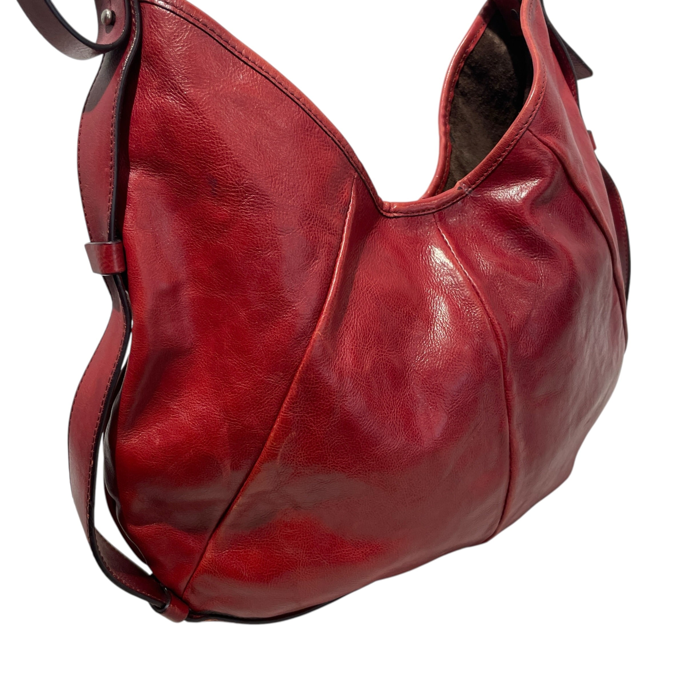 YVES SAINT LAURENT rive gauche/Hand Bag/Leather/RED/Mombasa Hobo Bag view 6