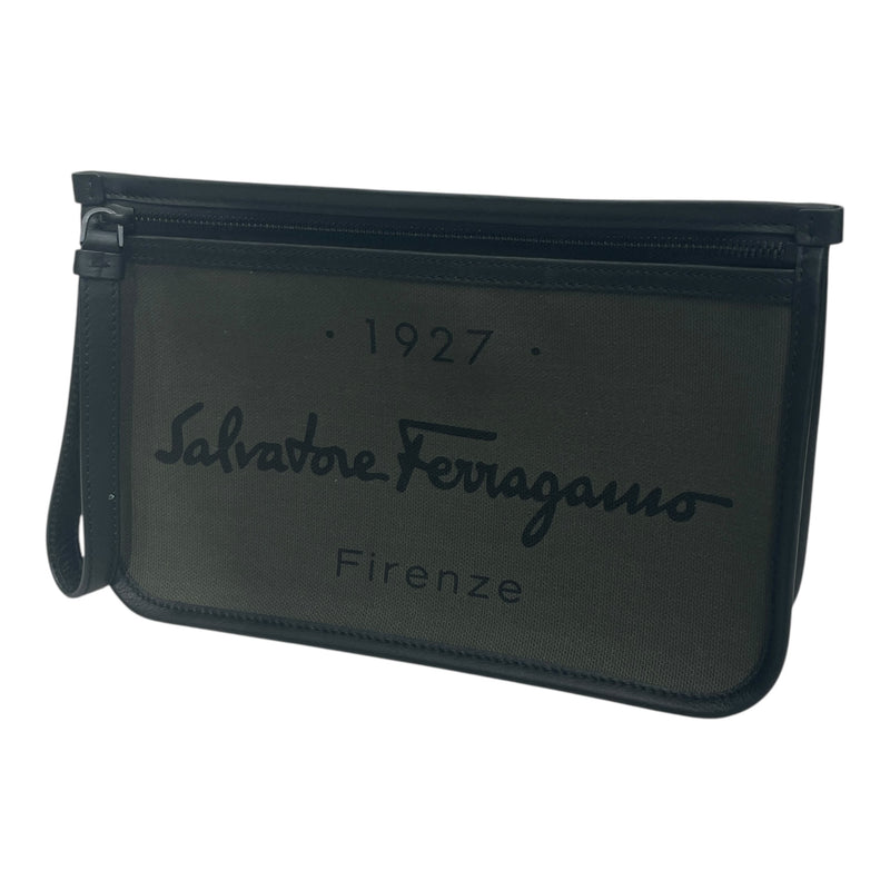 Salvatore Ferragamo/Clutch Bag/XS/Graphic/Cotton/GRN/WRISTLET 1927 GRAPHIC
