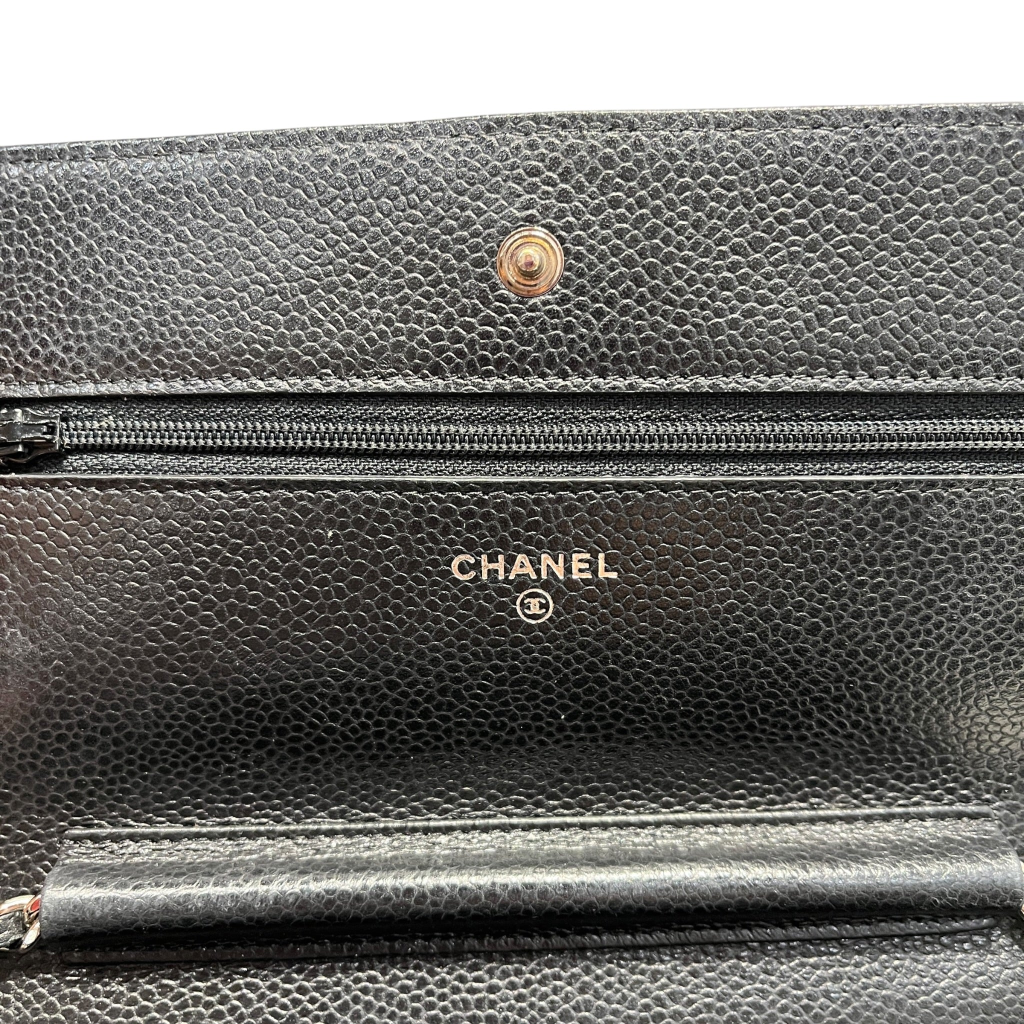 CHANEL/Cross Body Bag/Leather/BLK/classic wallet on chain/caviar view 5