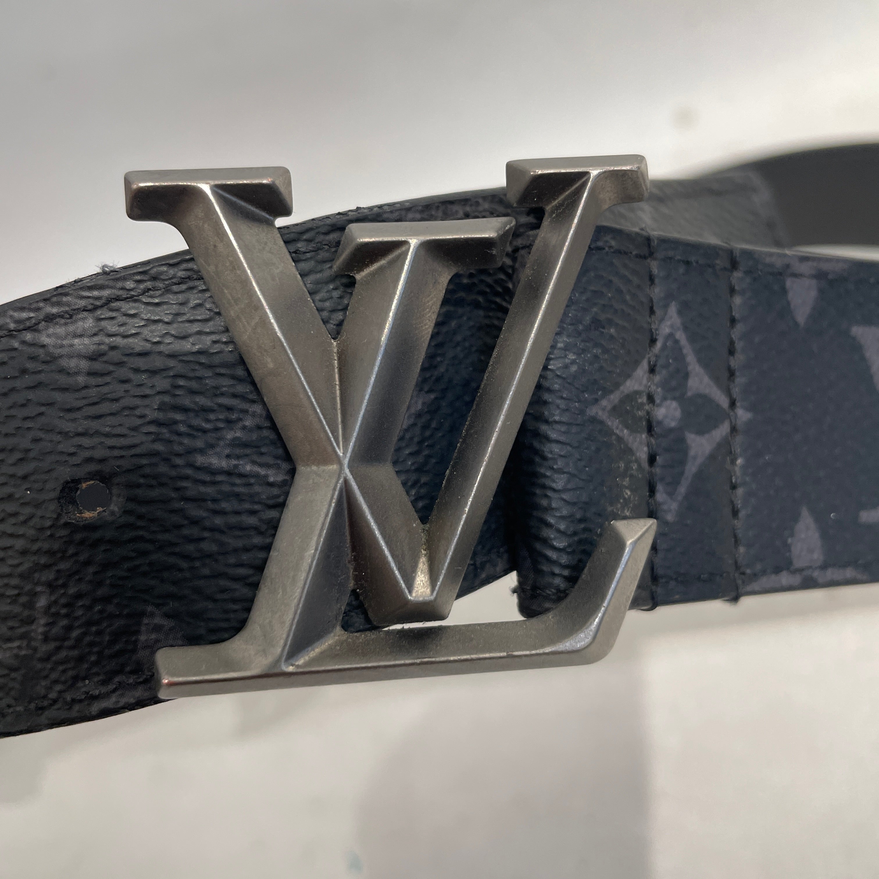 LOUIS VUITTON/Belt/Monogram/Leather/BLK/M's/ view 4