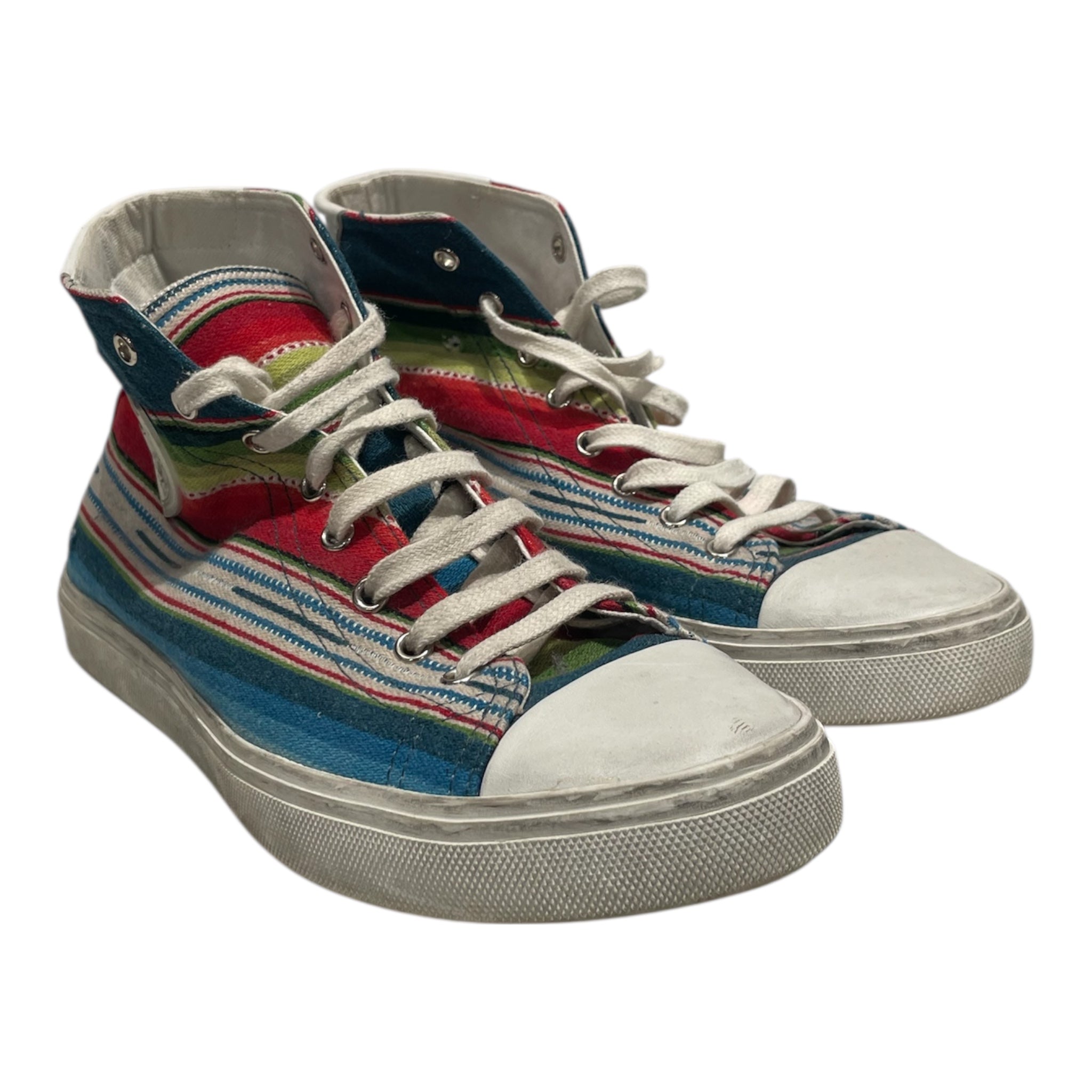 SAINT LAURENT/Hi-Sneakers/Stripe/MLT/Distressed Mexican Jacquard view 1