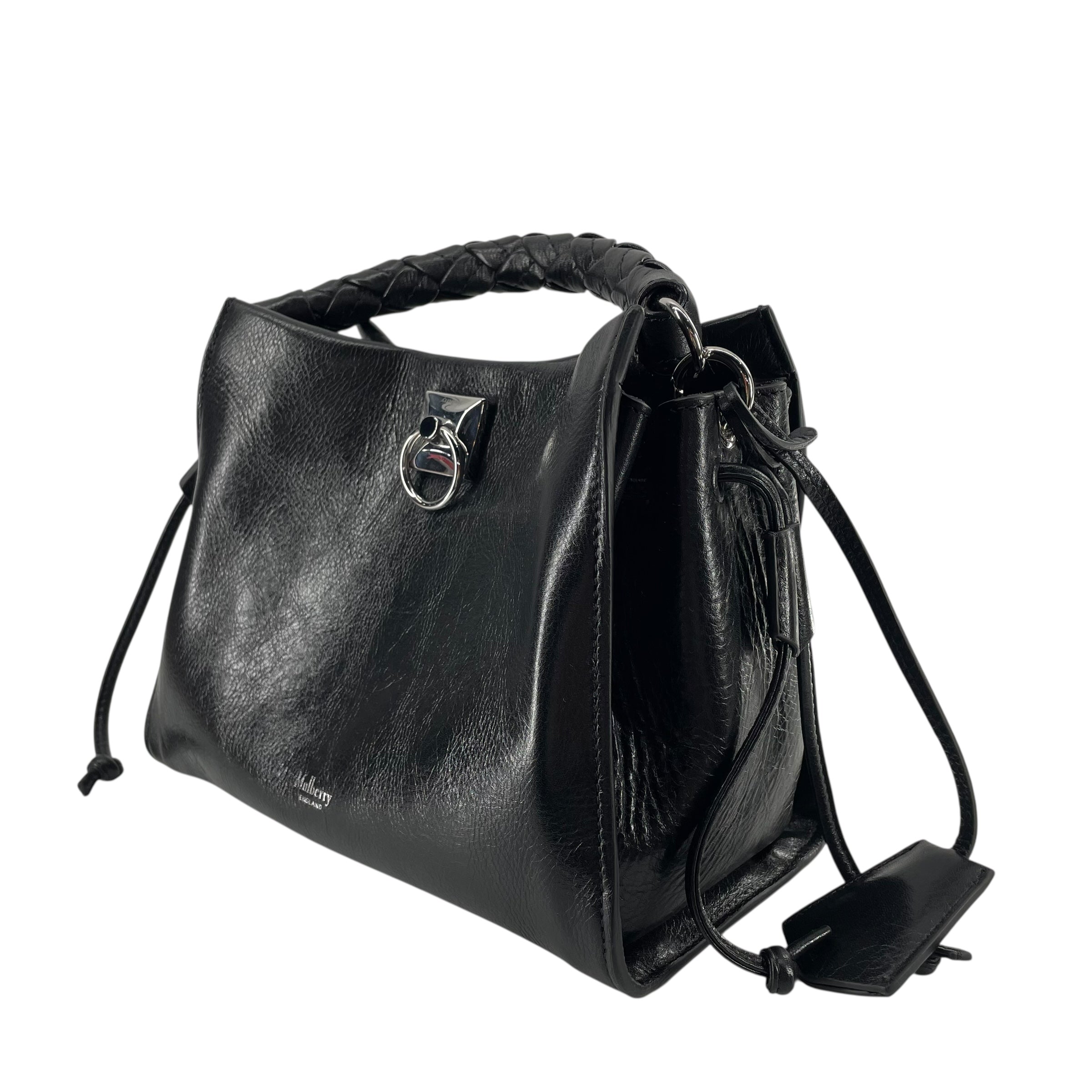 MULBERRY/Hand Bag/Leather/BLK/BRAIDED HANDLE SILVER RING view 3