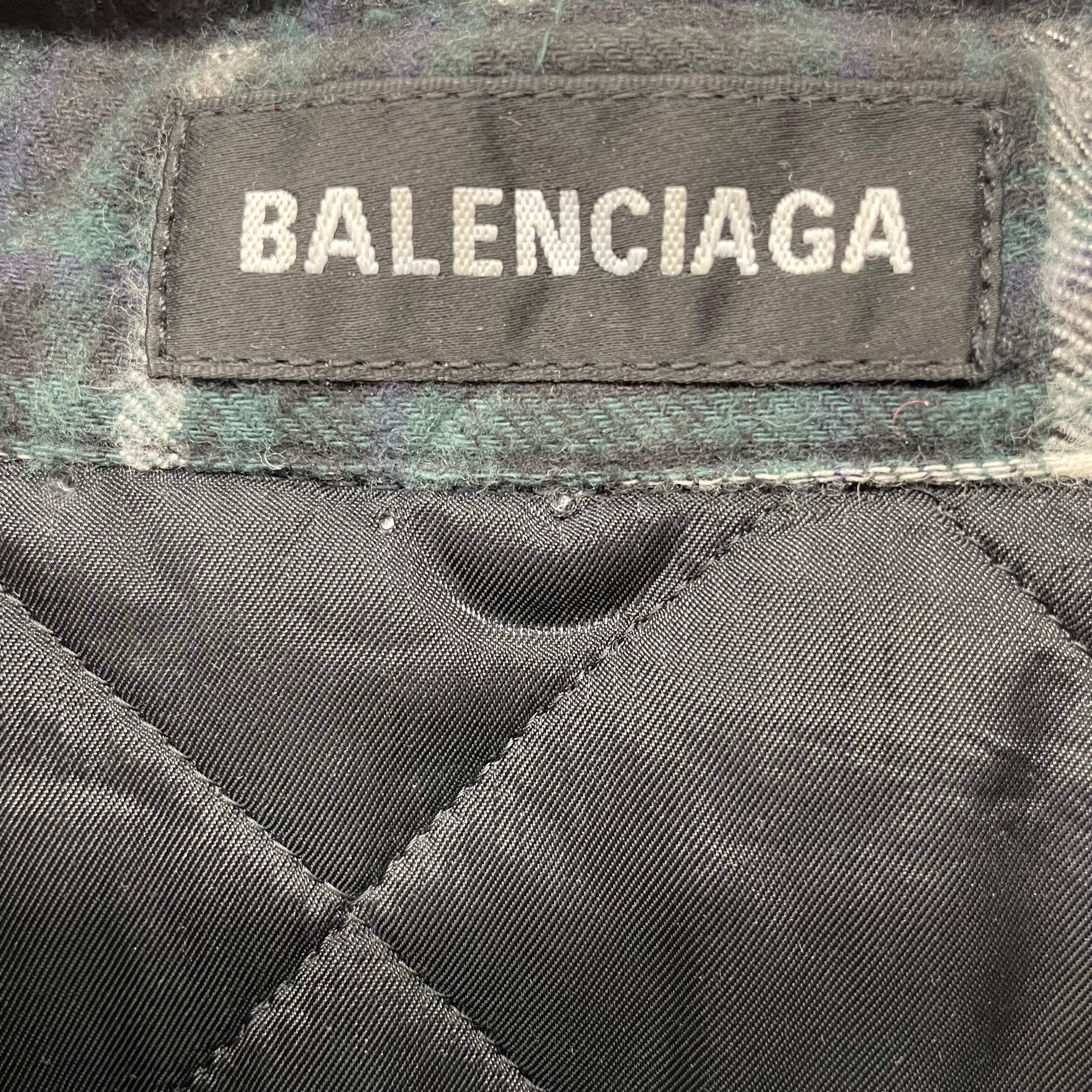 BALENCIAGA/Puffer Vest/40/Plaid/Cotton/GRN/TWO FRONT POCKETS view 3