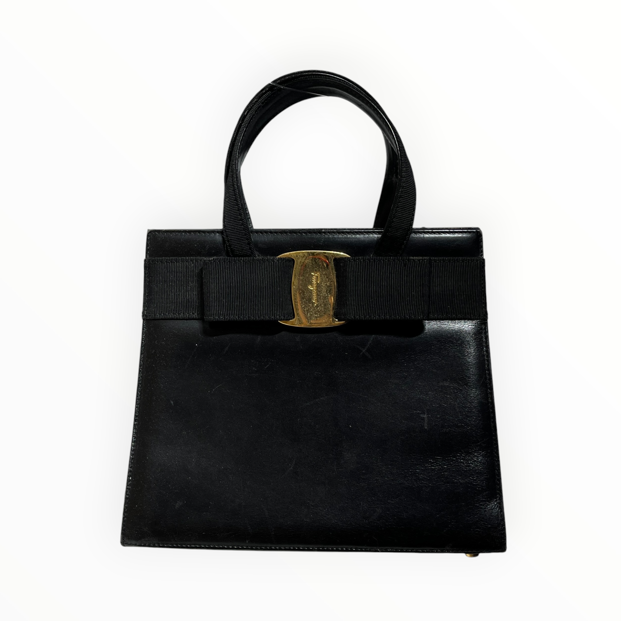 Salvatore Ferragamo/Hand Bag/Nylon/BLK/bow bag view 1