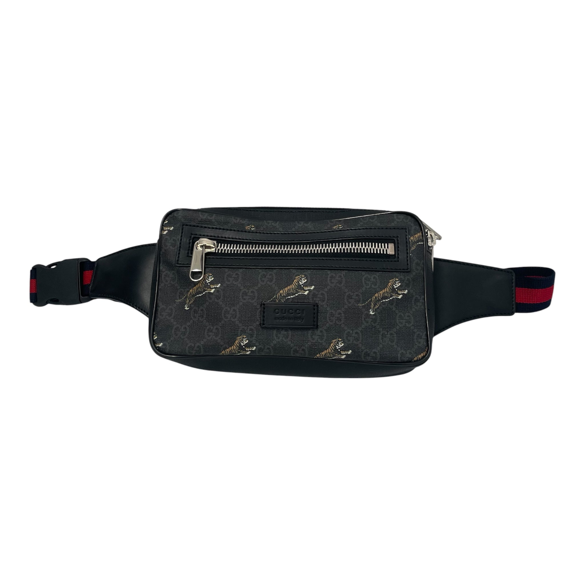 GUCCI/Fanny Pack/Monogram/Leather/BLK/GG SUPREME TIGERS view 1
