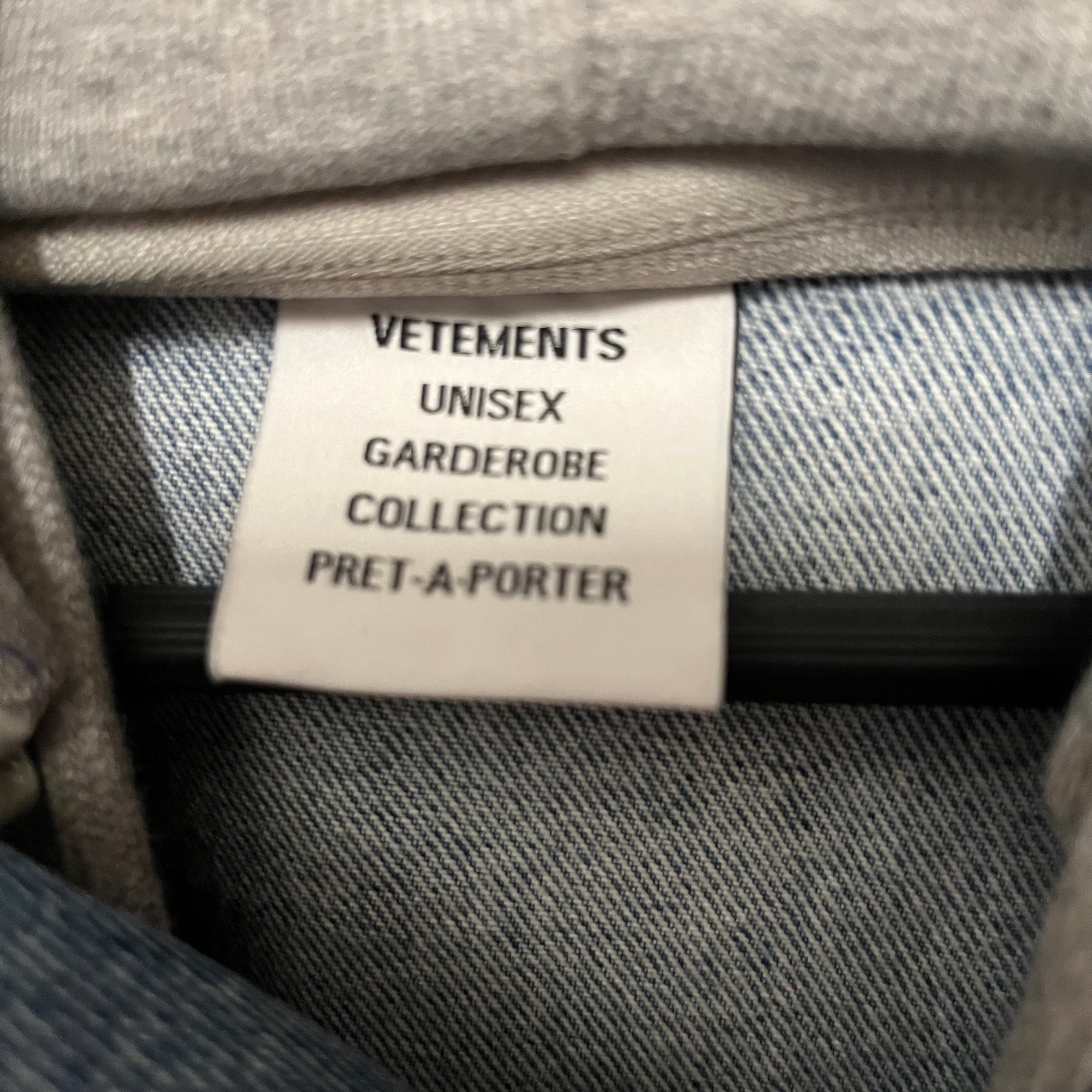 VETEMENTS/Denim Jkt/M/Denim/BLU/scribbled view 3