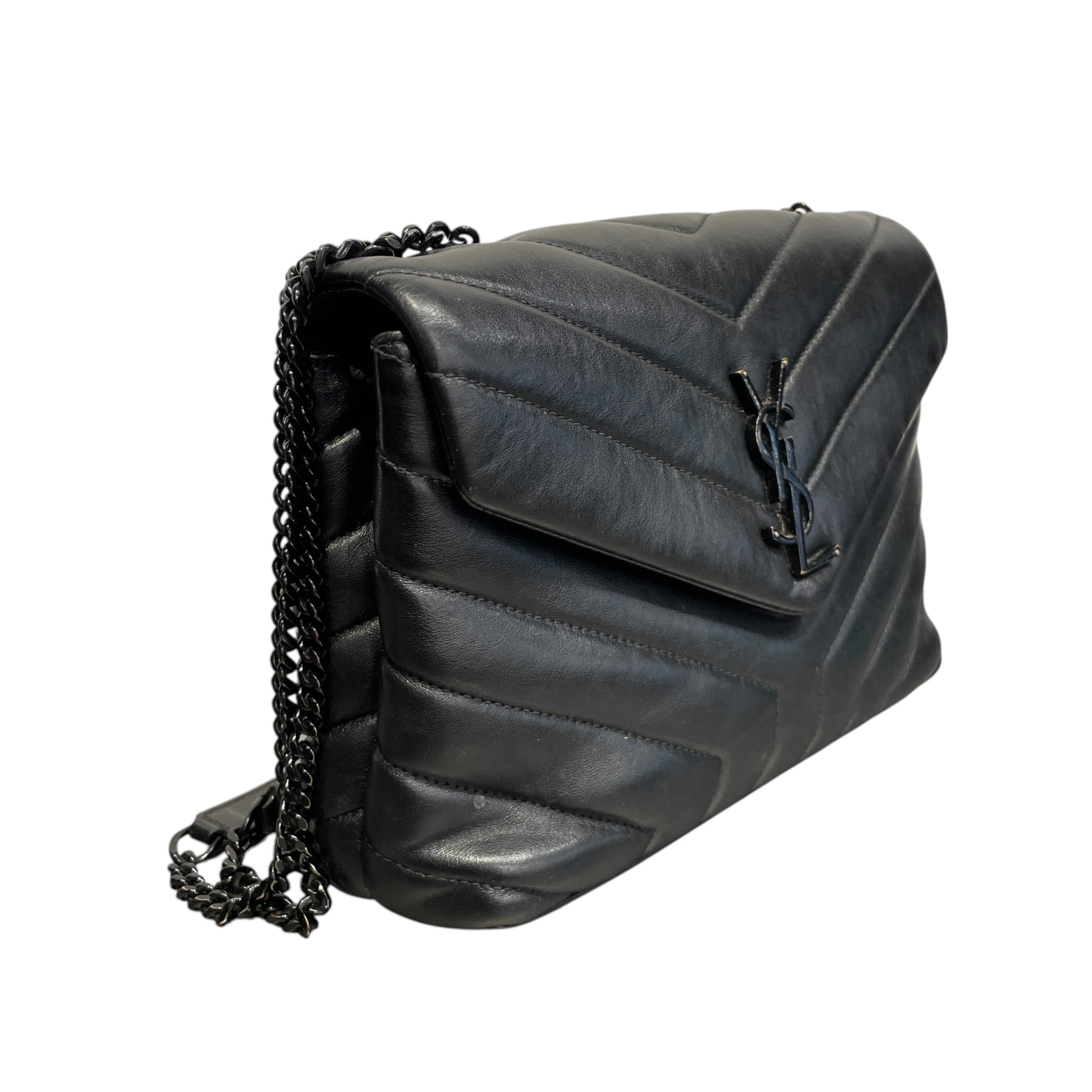 YVES SAINT LAURENT/Cross Body Bag/Leather/BLK/SAINT LAURENT QUILT BAG view 6