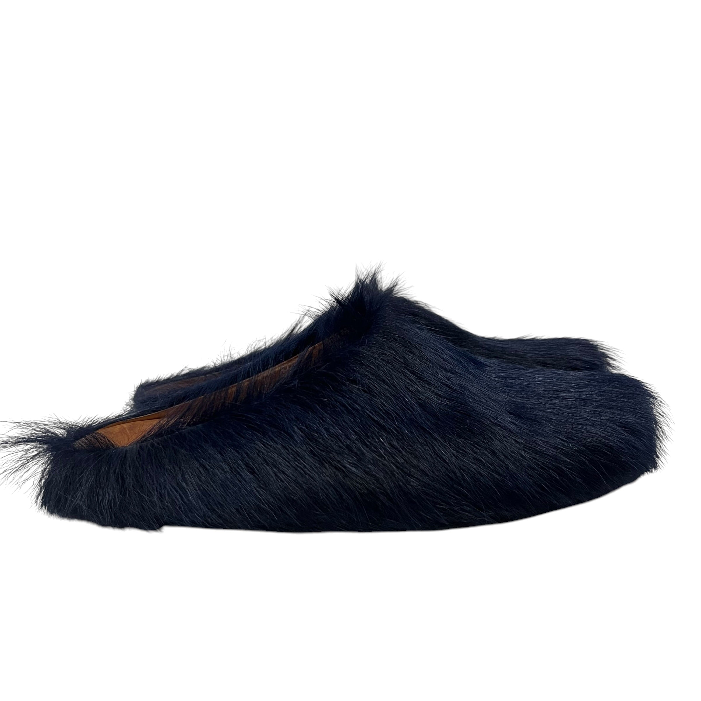 MARNI/Shoes/US 9/Fur/NVY/fur slides view 4