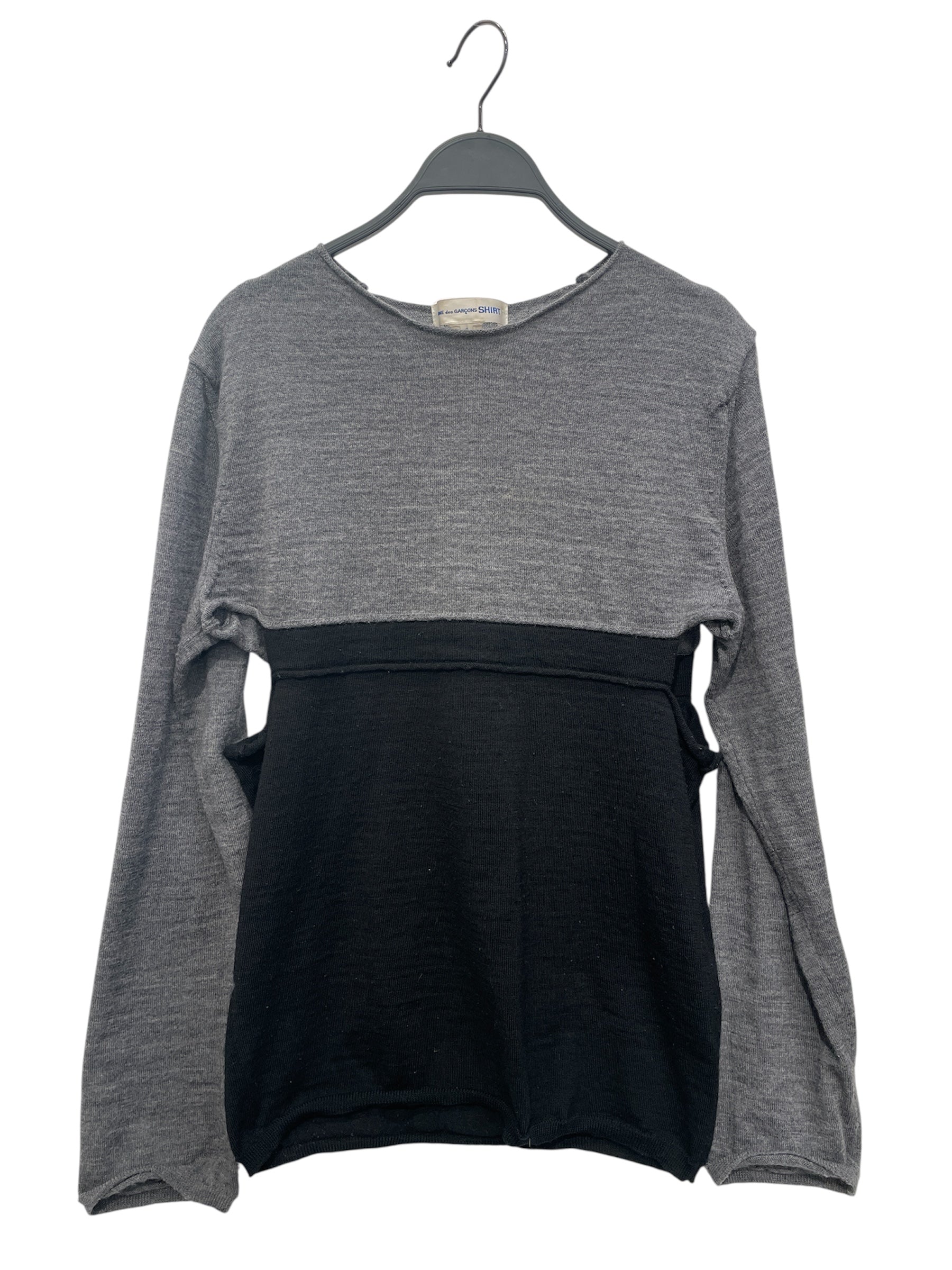COMME des GARCONS SHIRT/Sweater/S/Wool/GRY/CUT-OUT SIDE view 1