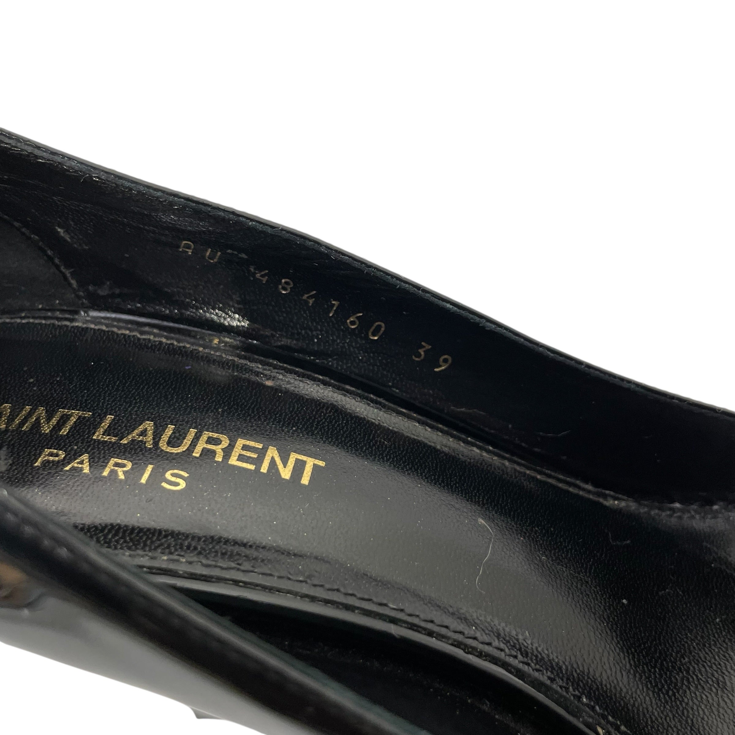 SAINT LAURENT/Heels/EU 39/Leather/BLK/V-Tip/opyum heels view 7