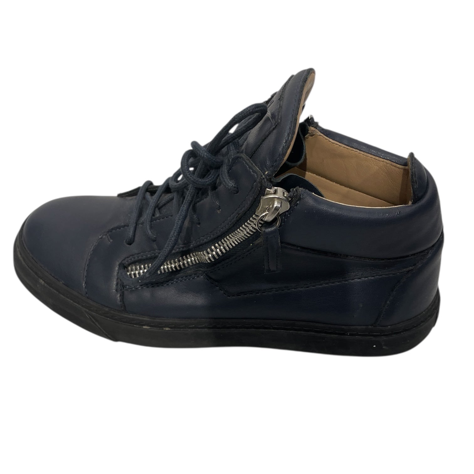Giuseppe Zanotti/Hi-Sneakers/EU 40/Leather/NVY/DOUNLE ZIP CLOSURE view 3