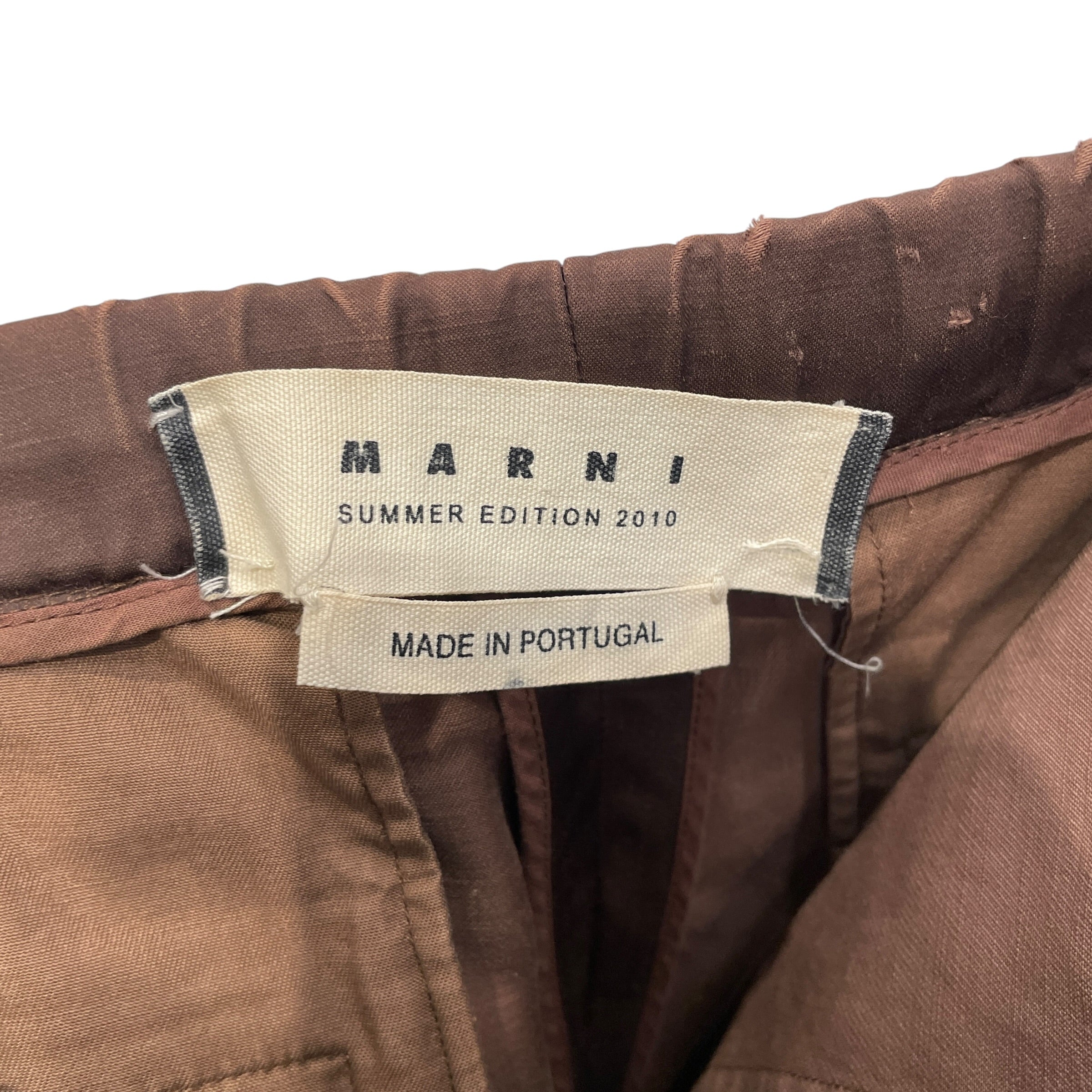 MARNI/Cropped Pants/38/BRW/ZIPPER POCKETS DRAWSTRING view 3
