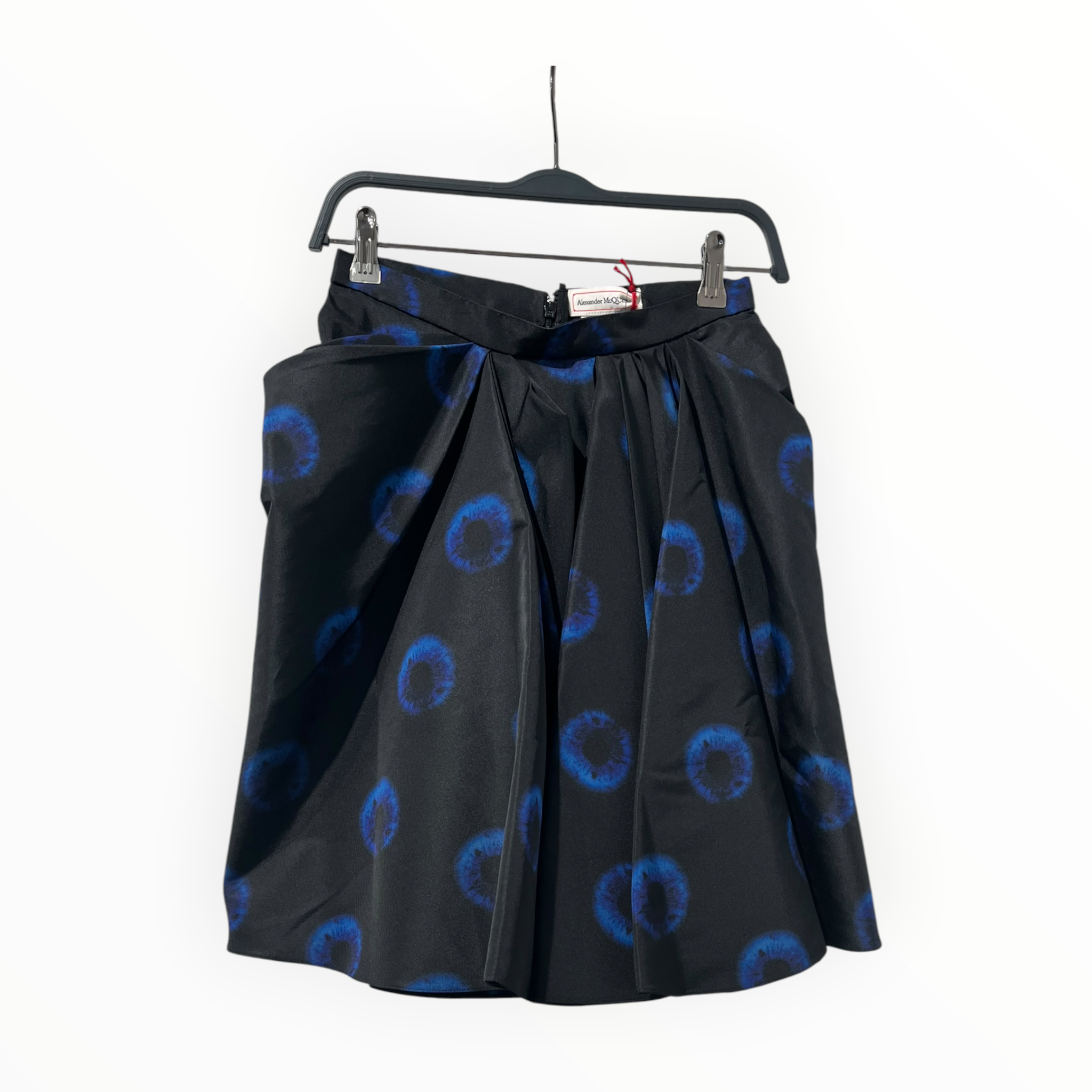 Alexander McQueen/Skirt/38/All Over Print/Cotton/BLK/DYED RINGS PLEATED SKIRT BNWT view 1