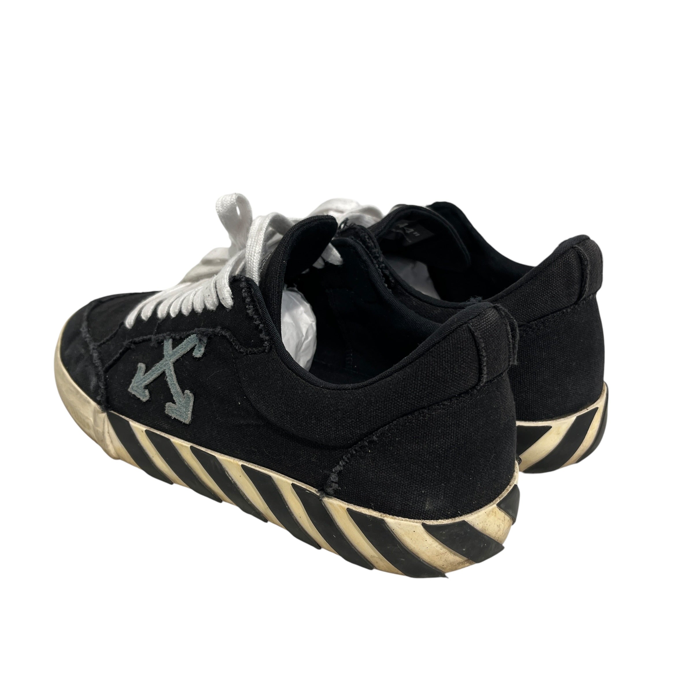 OFF-WHITE/Low-Sneakers/EU 44/Stripe/Cotton/BLK/vulcanized low view 2