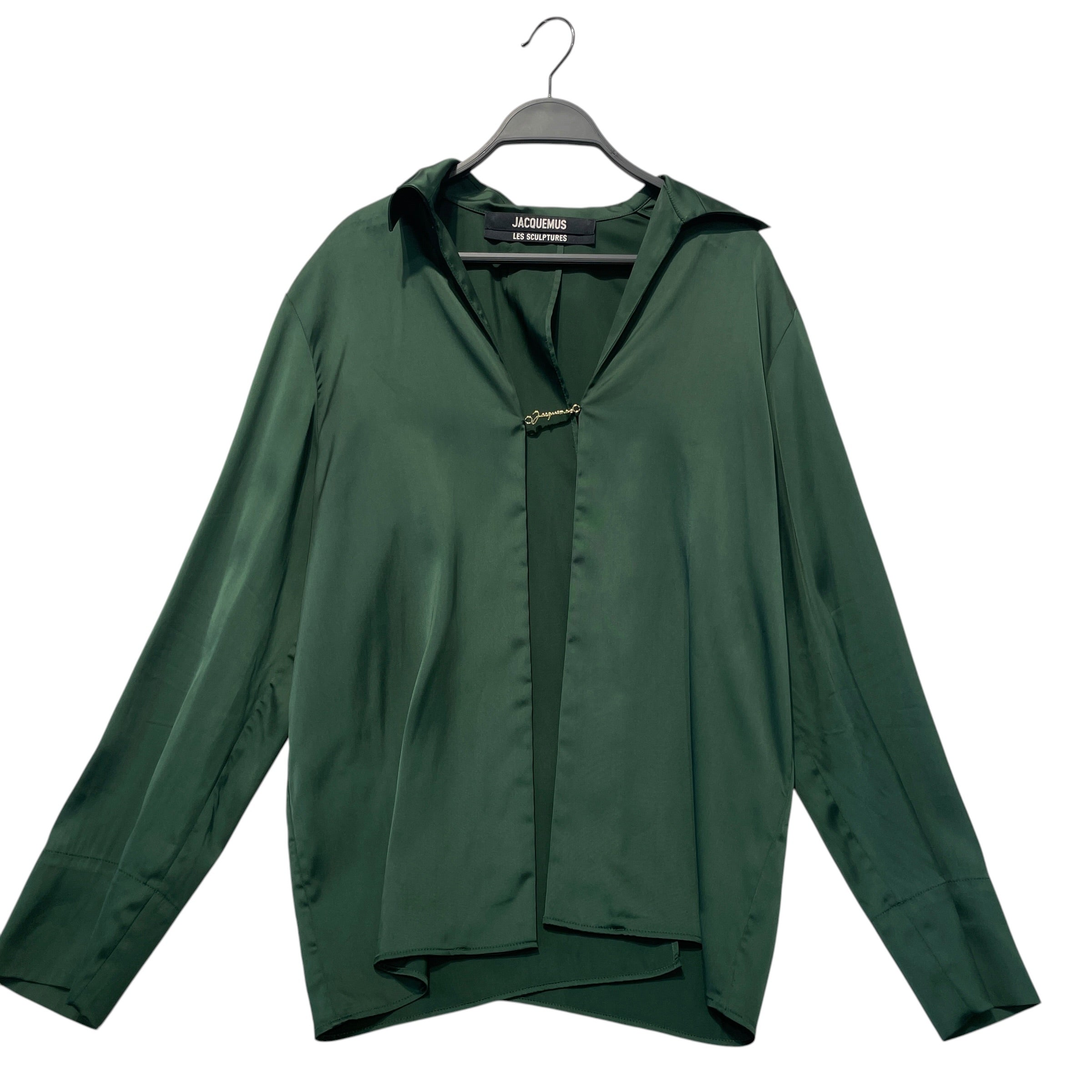 JACQUEMUS/LS Shirt/38/Silk/GRN/Gold Link Open Button view 1