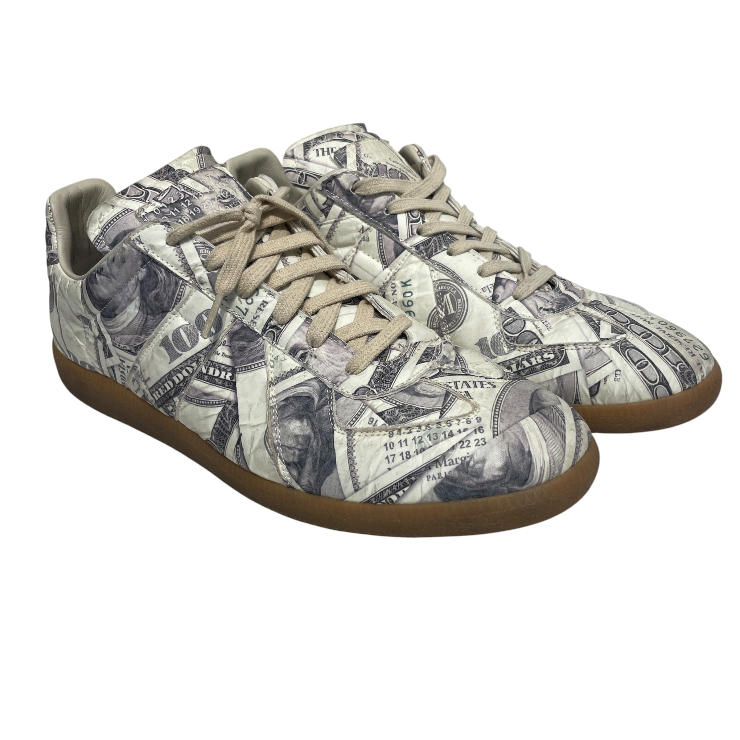 Maison Margiela/Low-Sneakers/EU 45/All Over Print/Leather/GRN/MONEY REPLICA view 1