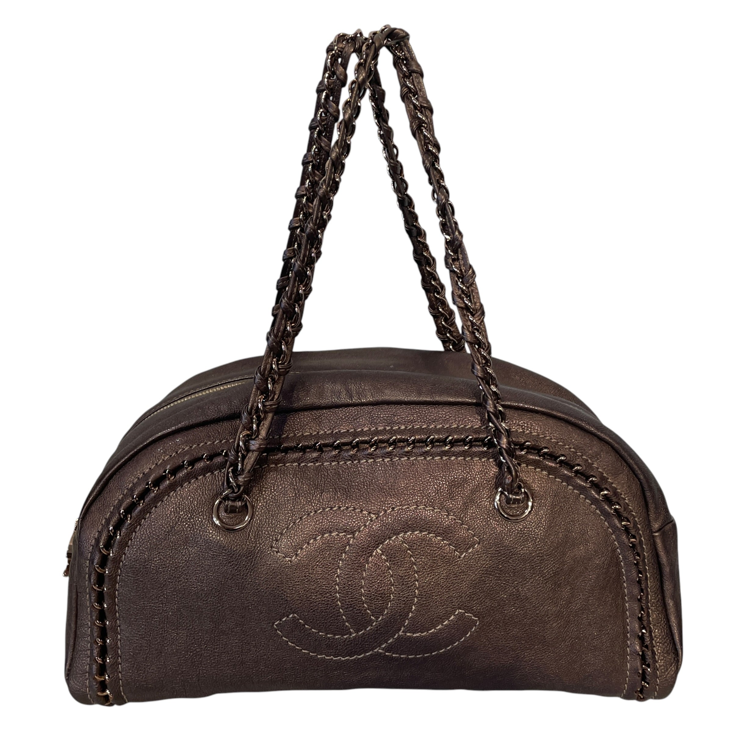 CHANEL/Bag/Leather/BRW/BOWLING BAG view 1