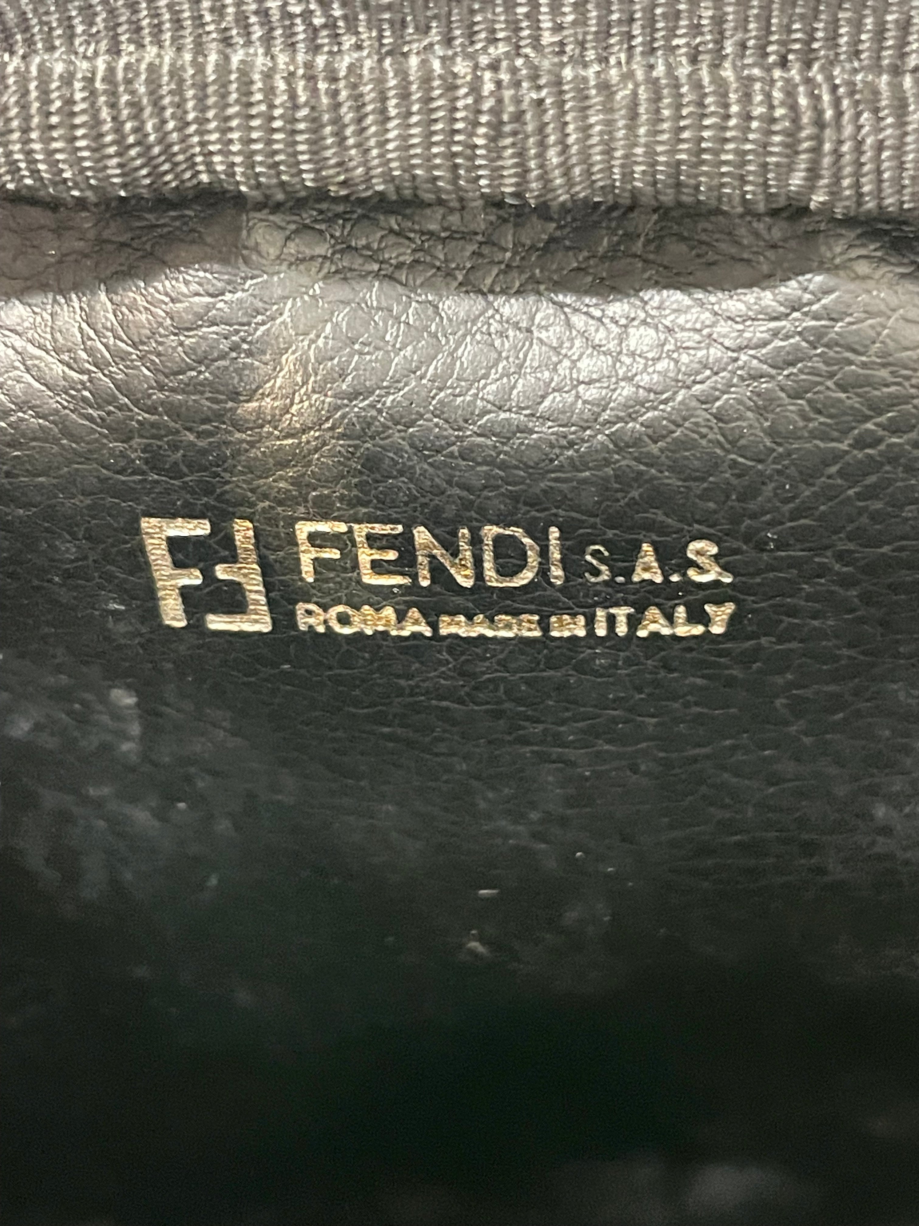 FENDI/Cross Body Bag/Stripe/Leather/BLK/Paquin Canvas Cross Body view 5