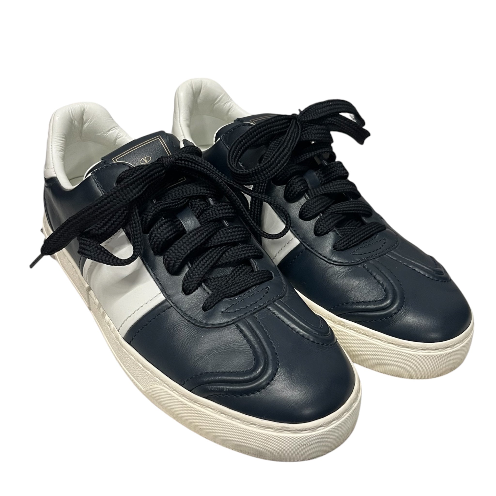 VALENTINO/Low-Sneakers/US 7.5/Leather/NVY/ view 1