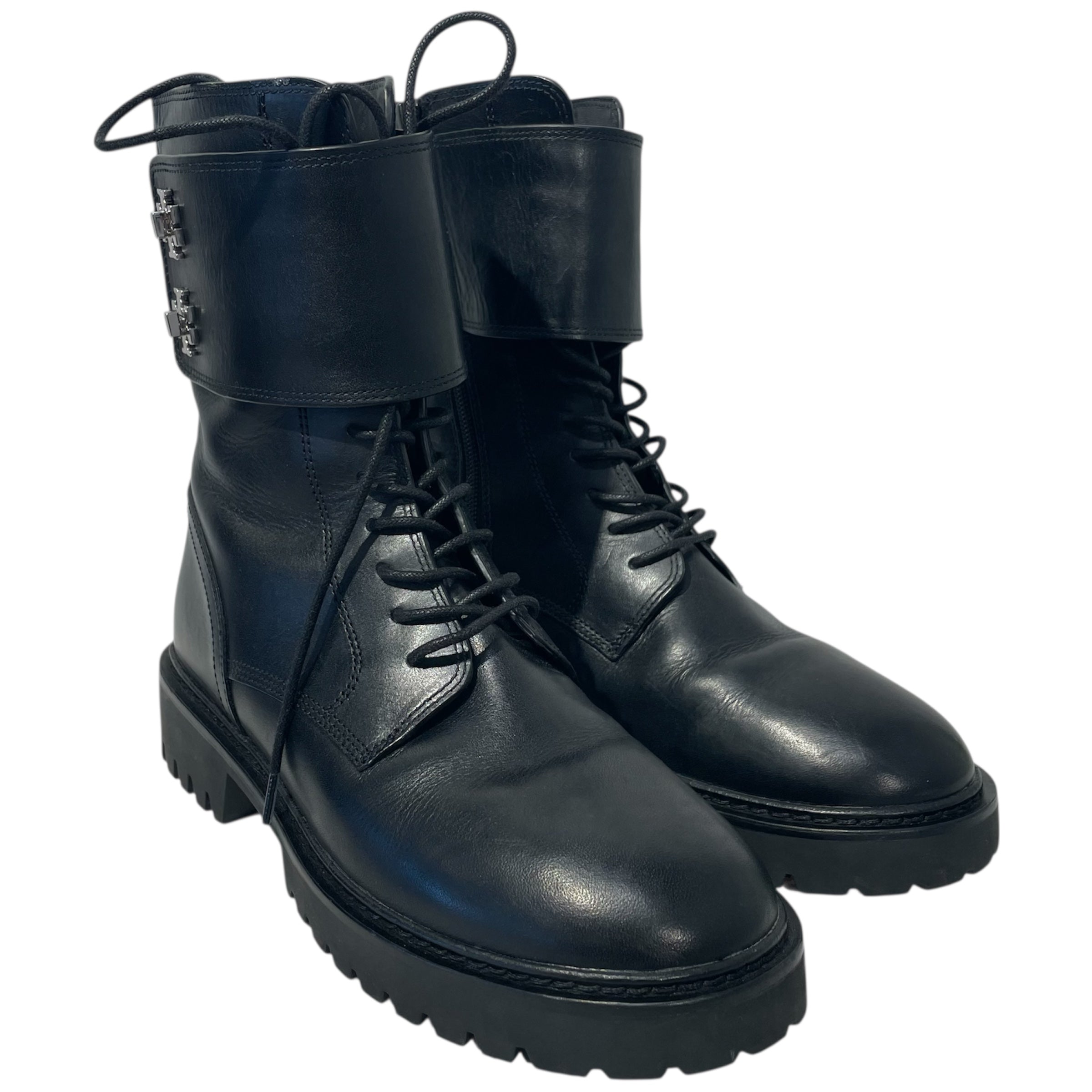 TORY BURCH/Lace Up Boots/US 9/Leather/BLK/TB 173620 view 1