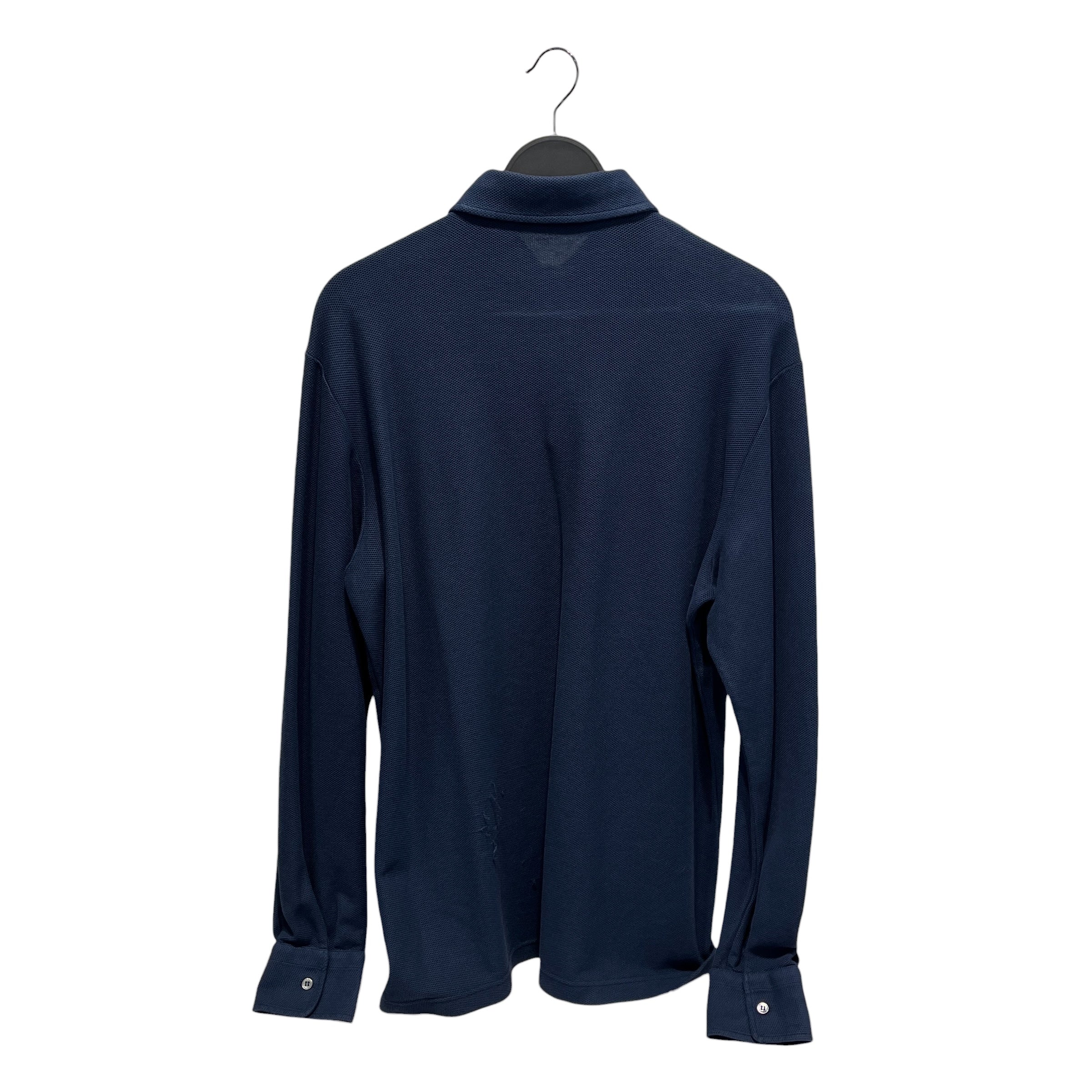 Loro Piana/Polo Shirt/XXL/Cotton/BLU/Pullover/Blue Long Sleeve Polo Shirt view 2