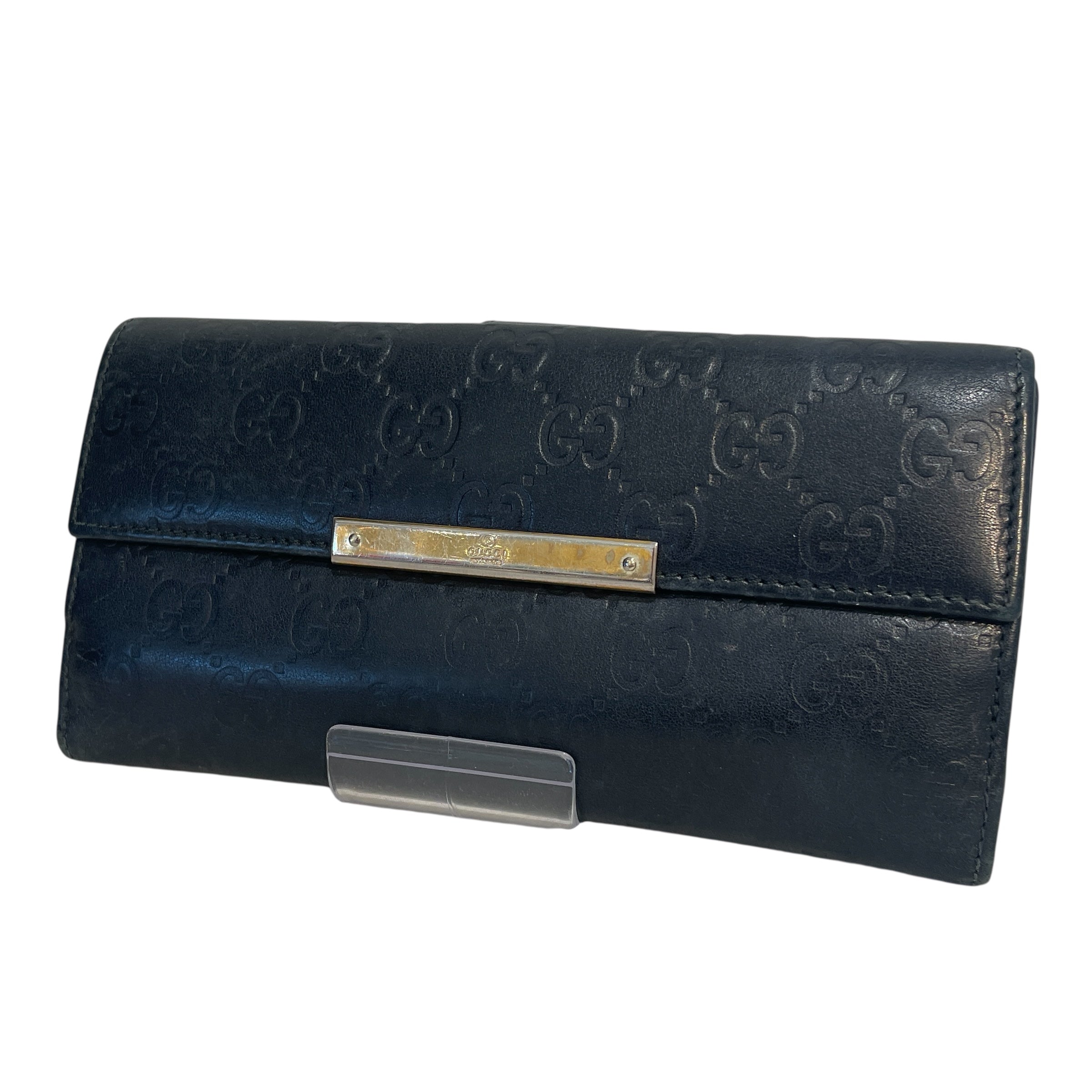 GUCCI/Long Wallet/Monogram/Leather/BLK/Signature Continental Wallet view 1