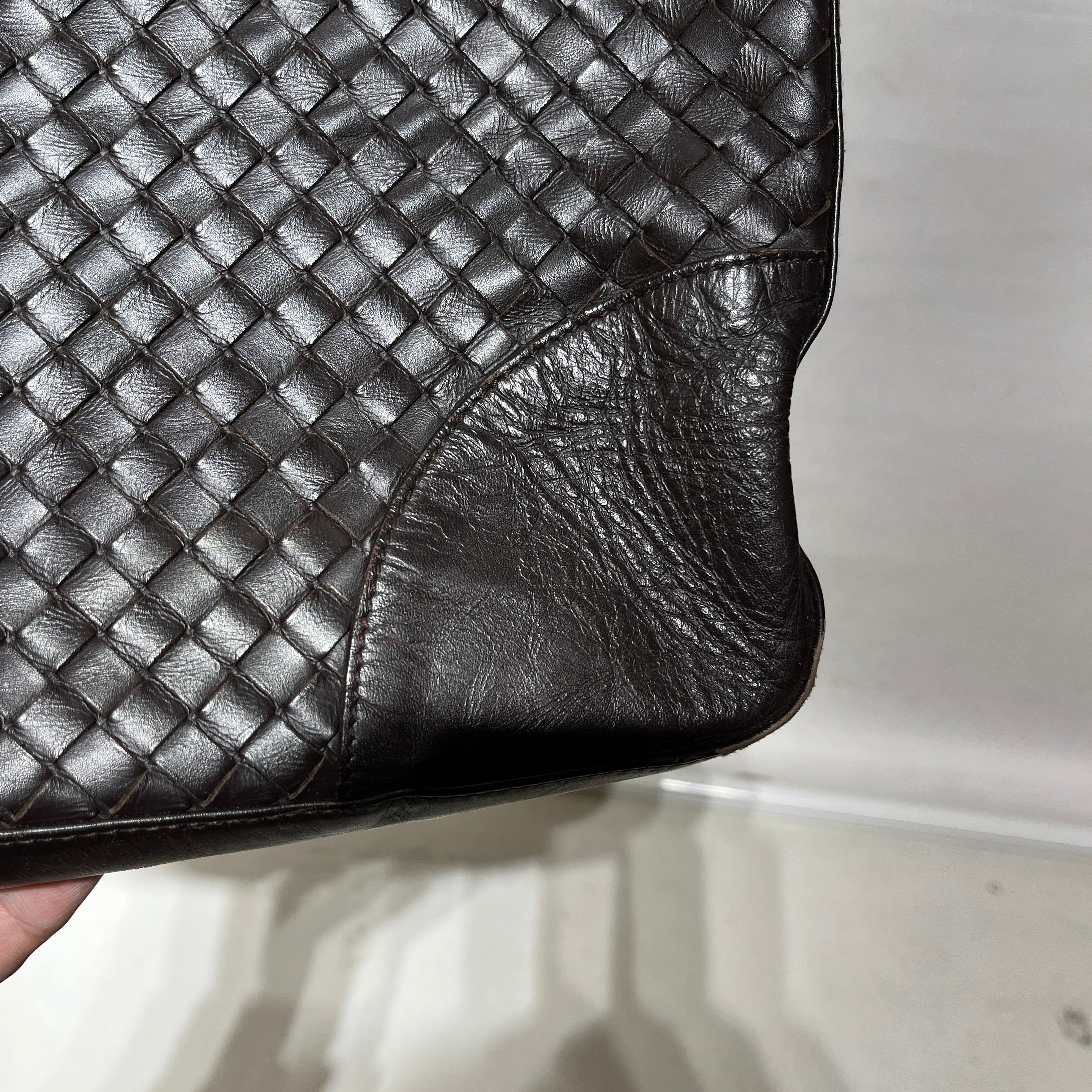 BOTTEGA VENETA/Tote Bag/Leather/BRW/WOVEN view 7