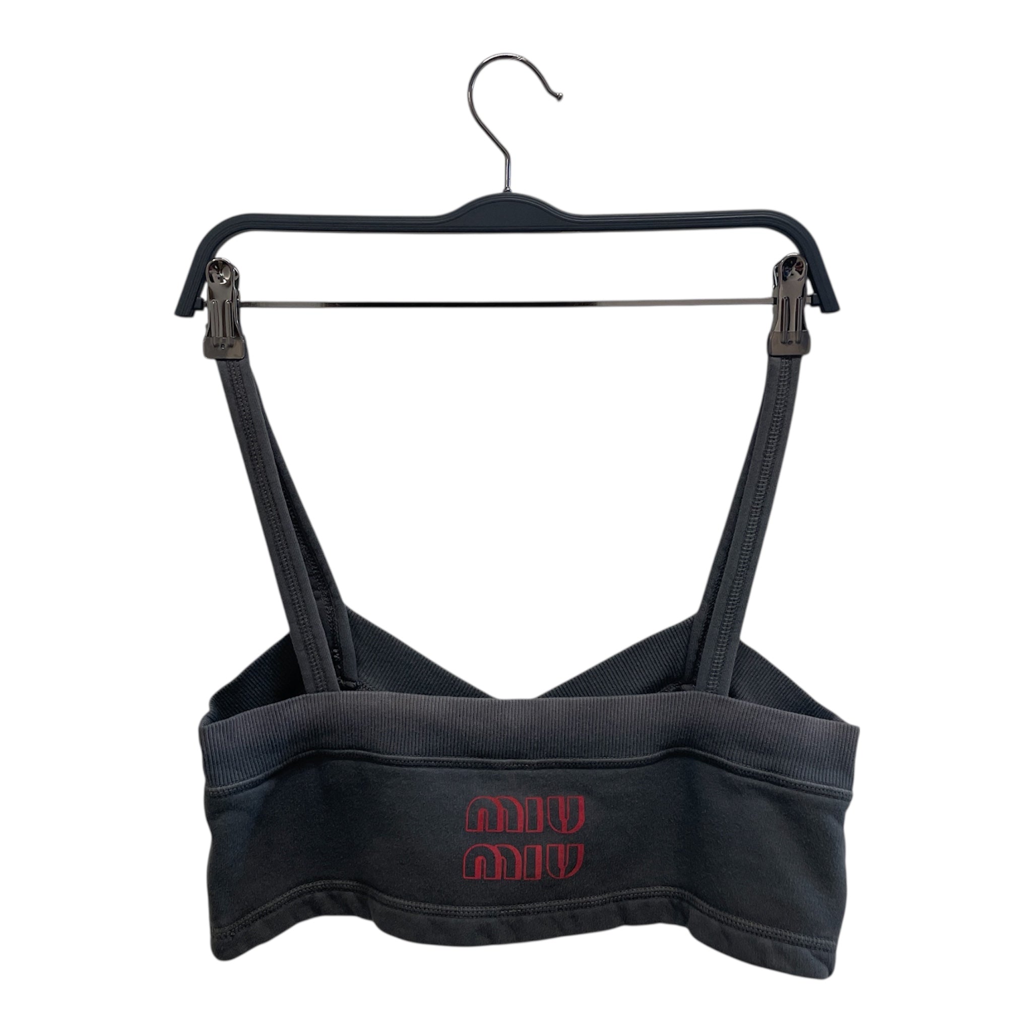 MIU MIU/T-Shirt/S/Cotton/GRY/tank, red logo on back view 2