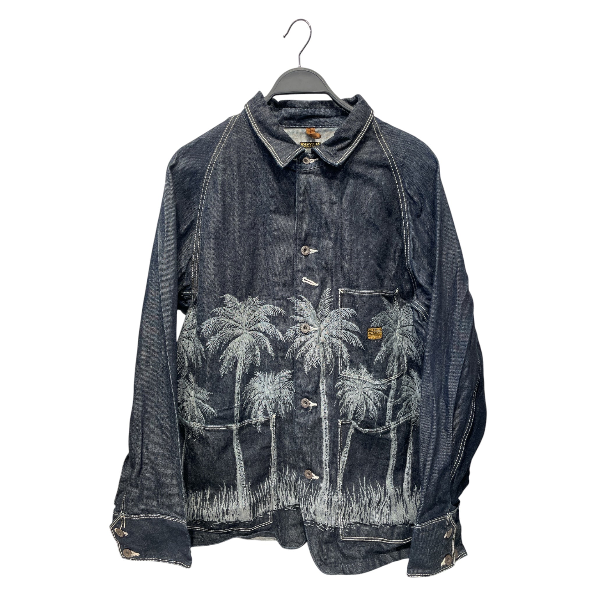 KAPITAL/Denim Jkt/4/Cotton/NVY/PALM TREE/JACQUARD view 1