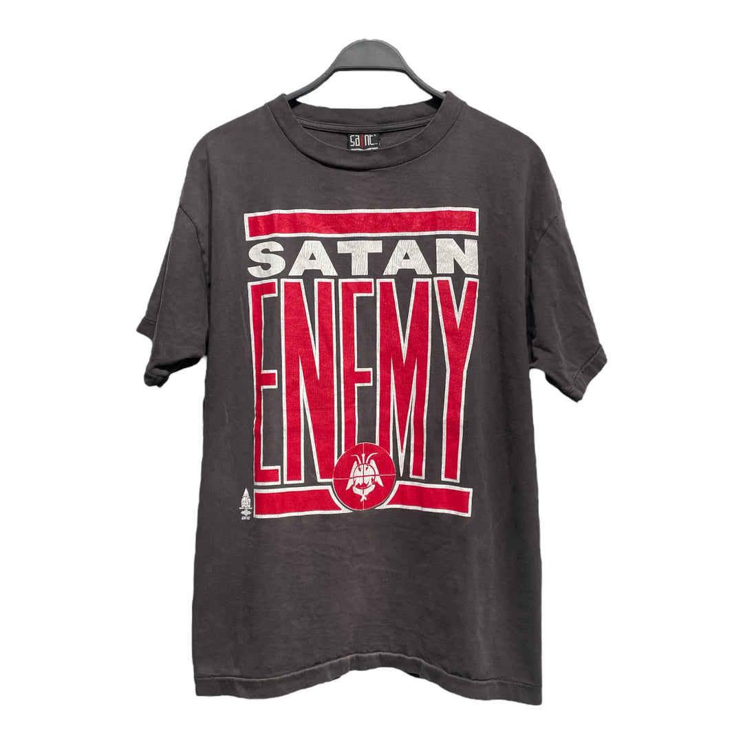 SAINT MICHAEL/T-Shirt/L/Cotton/GRY/Graphic/SATAN ENEMY – 2nd STREET USA