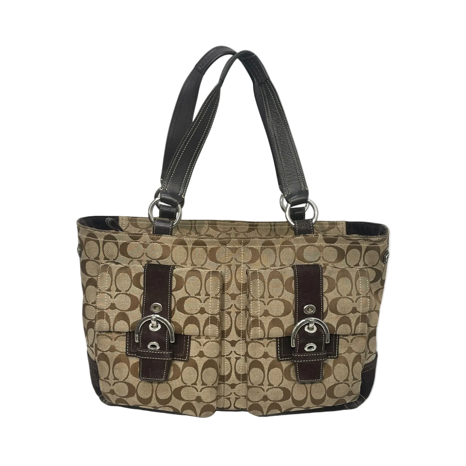 COACH/Tote Bag/Monogram/Cotton/CML/double pocket 06378 view 1