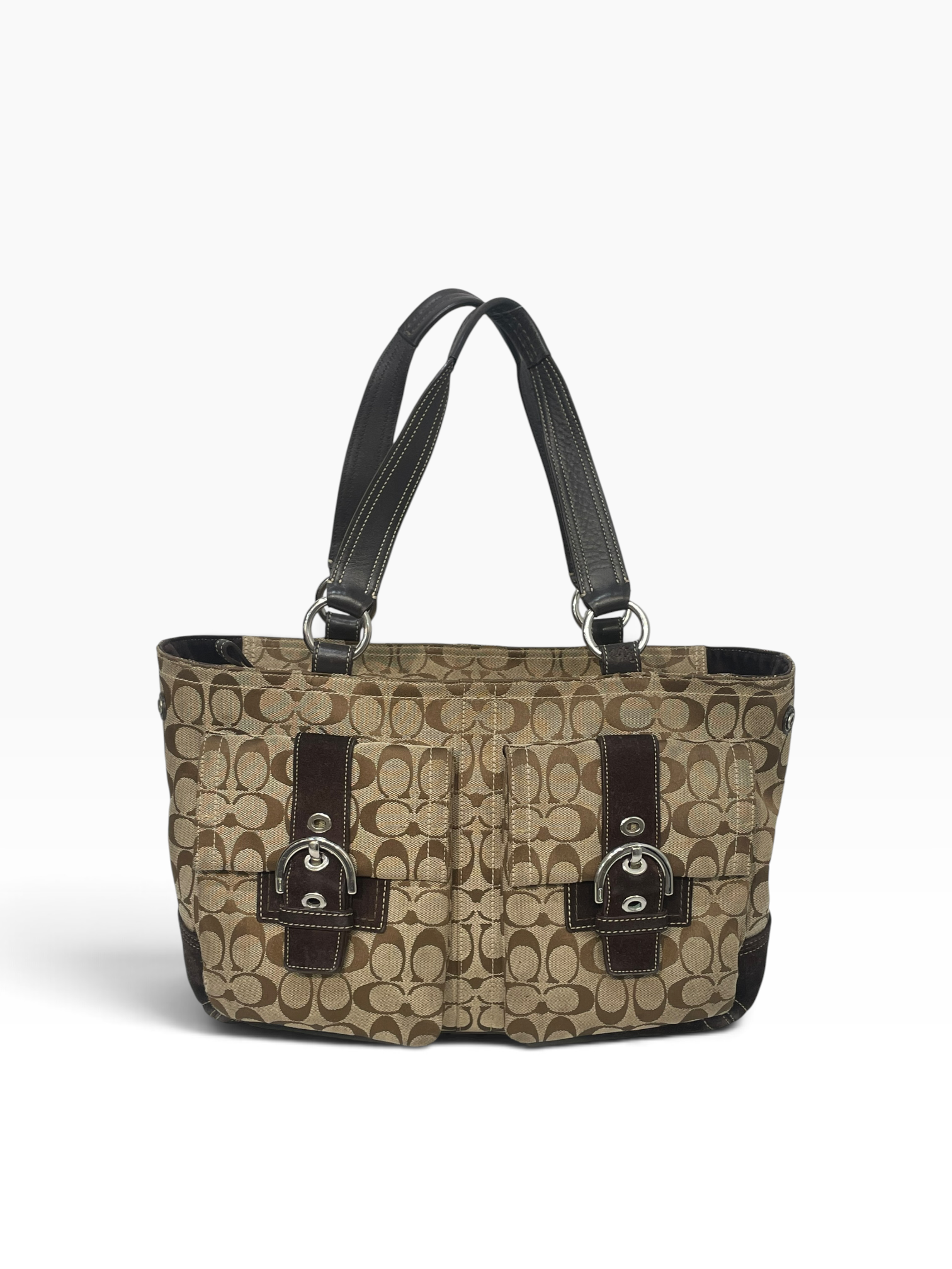 COACH/Tote Bag/Monogram/Cotton/CML/double pocket 06378 view 1