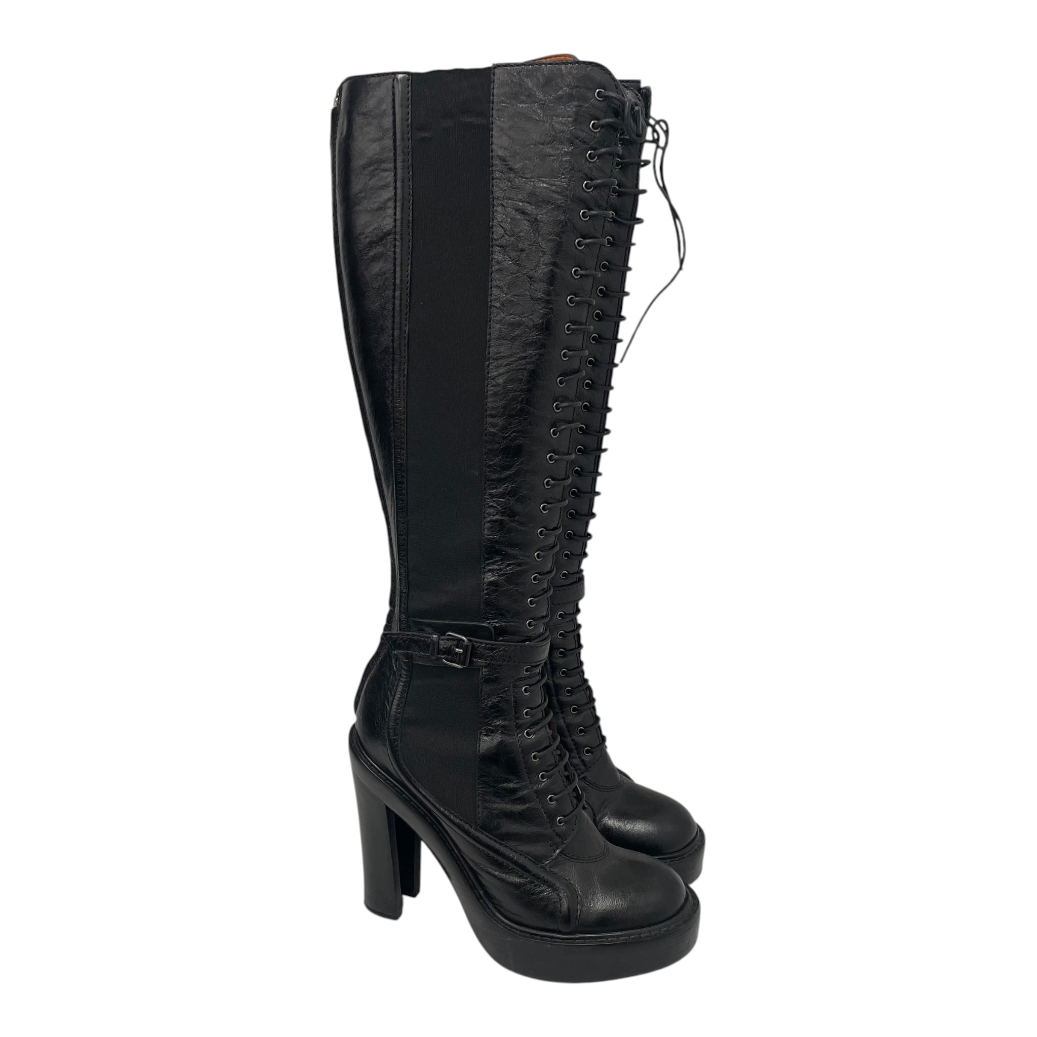 GIVENCHY/Lace Up Boots/EU 40/Leather/BLK/ view 1