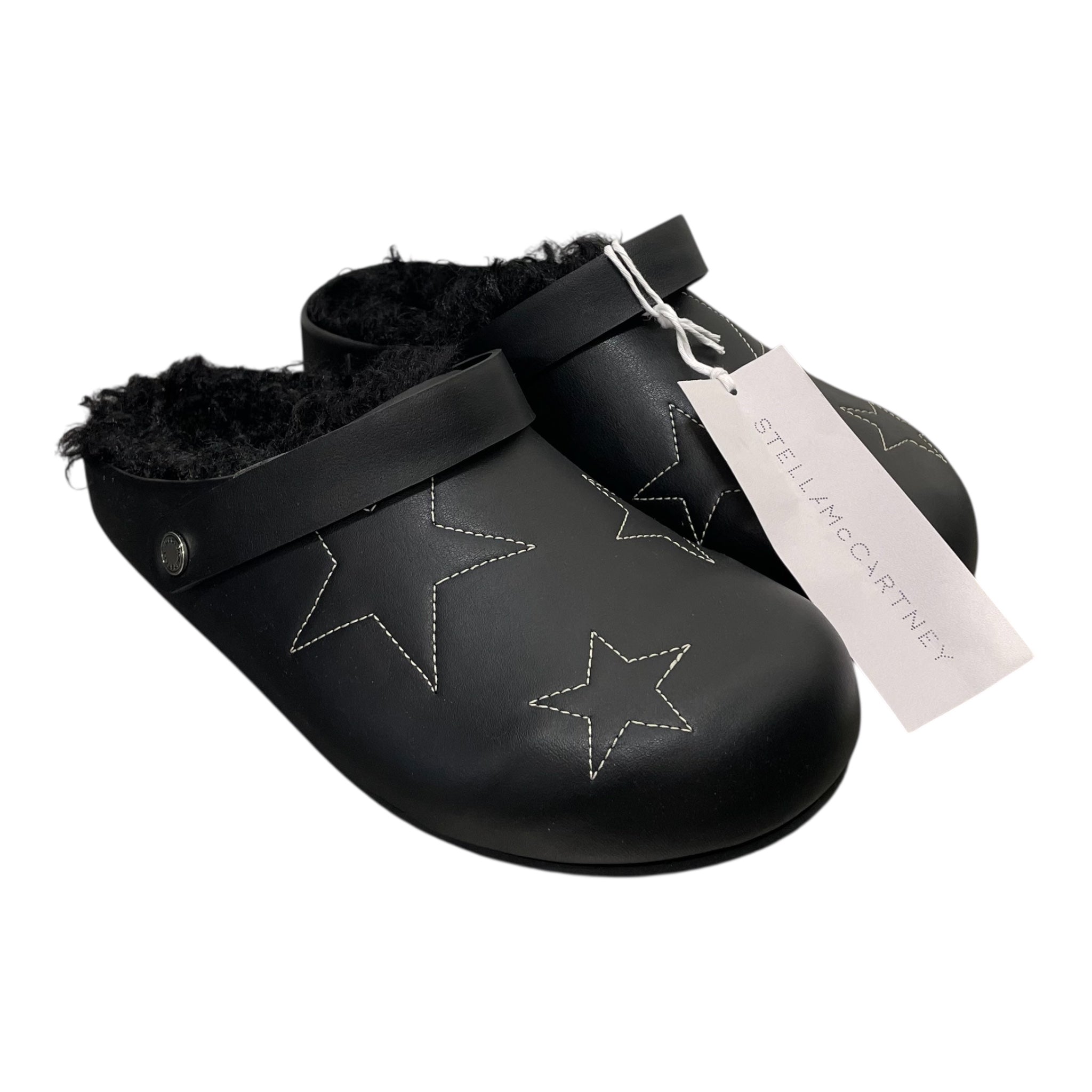 STELLAMcCARTNEY/Sandals/EU 40/Leather/BLK/EMBROIDERED STAR FUR INNER view 1